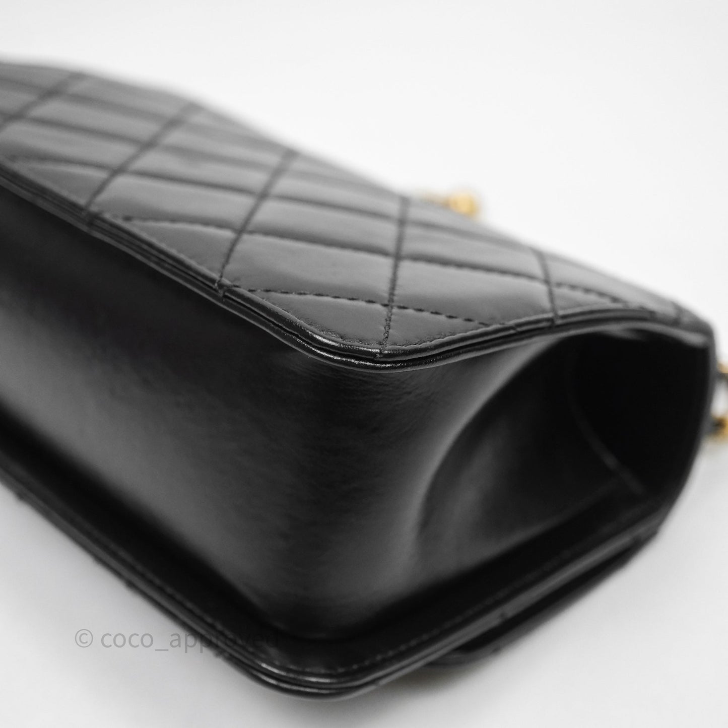 Chanel Mini Perfect Fit Adjustable Chain Black Calfskin Aged Gold Hardware