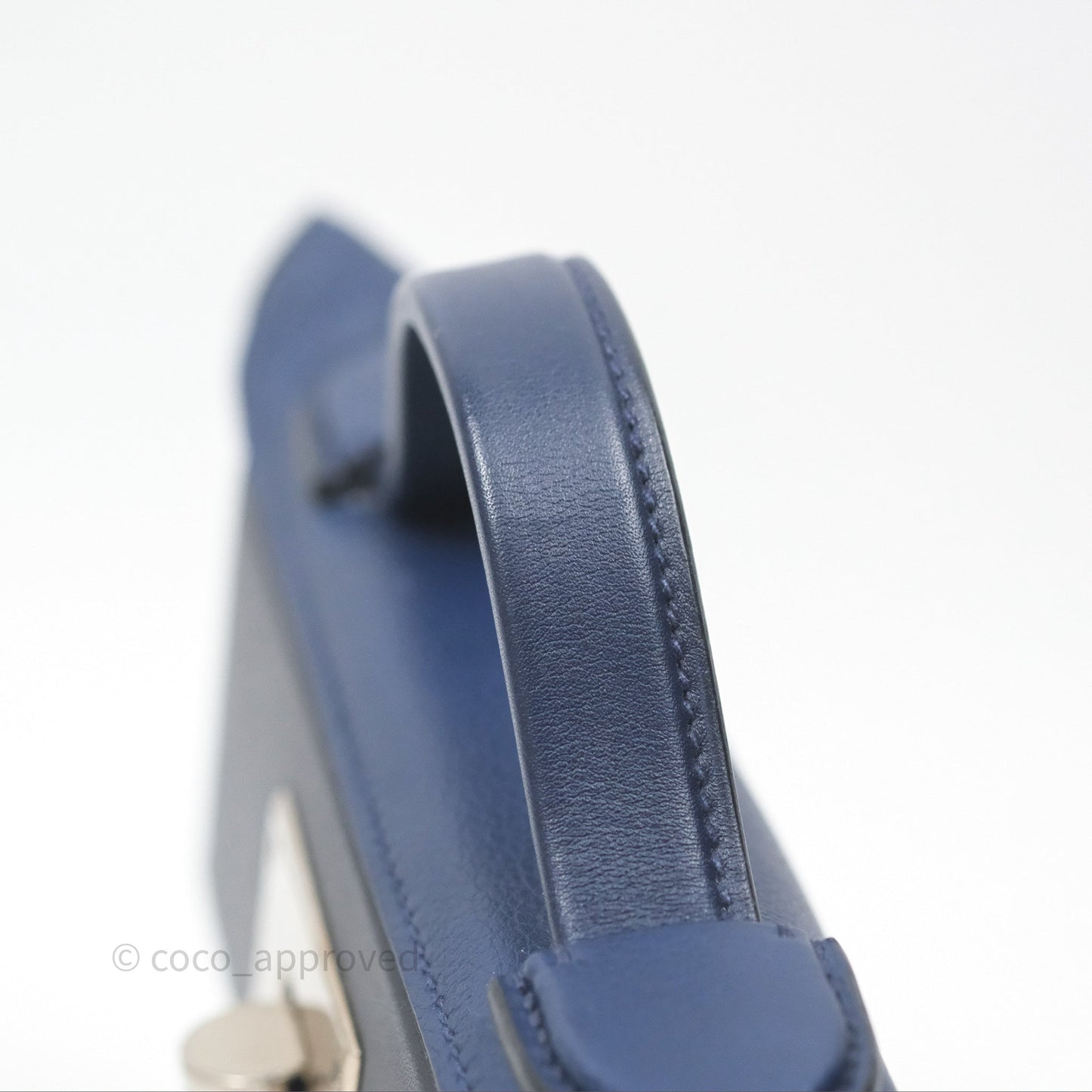 Hermès 24/24 21 Mini Bleu Saphir 73/ Bleu Indigo 76/ Bleu France 71 Evercolor/ Swift Palladium Hardware