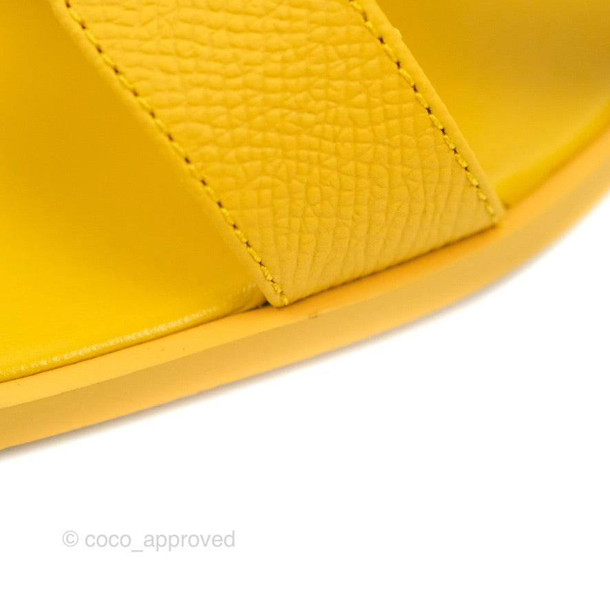 Hermès Oran Sandals in Mustard Yellow Size 35