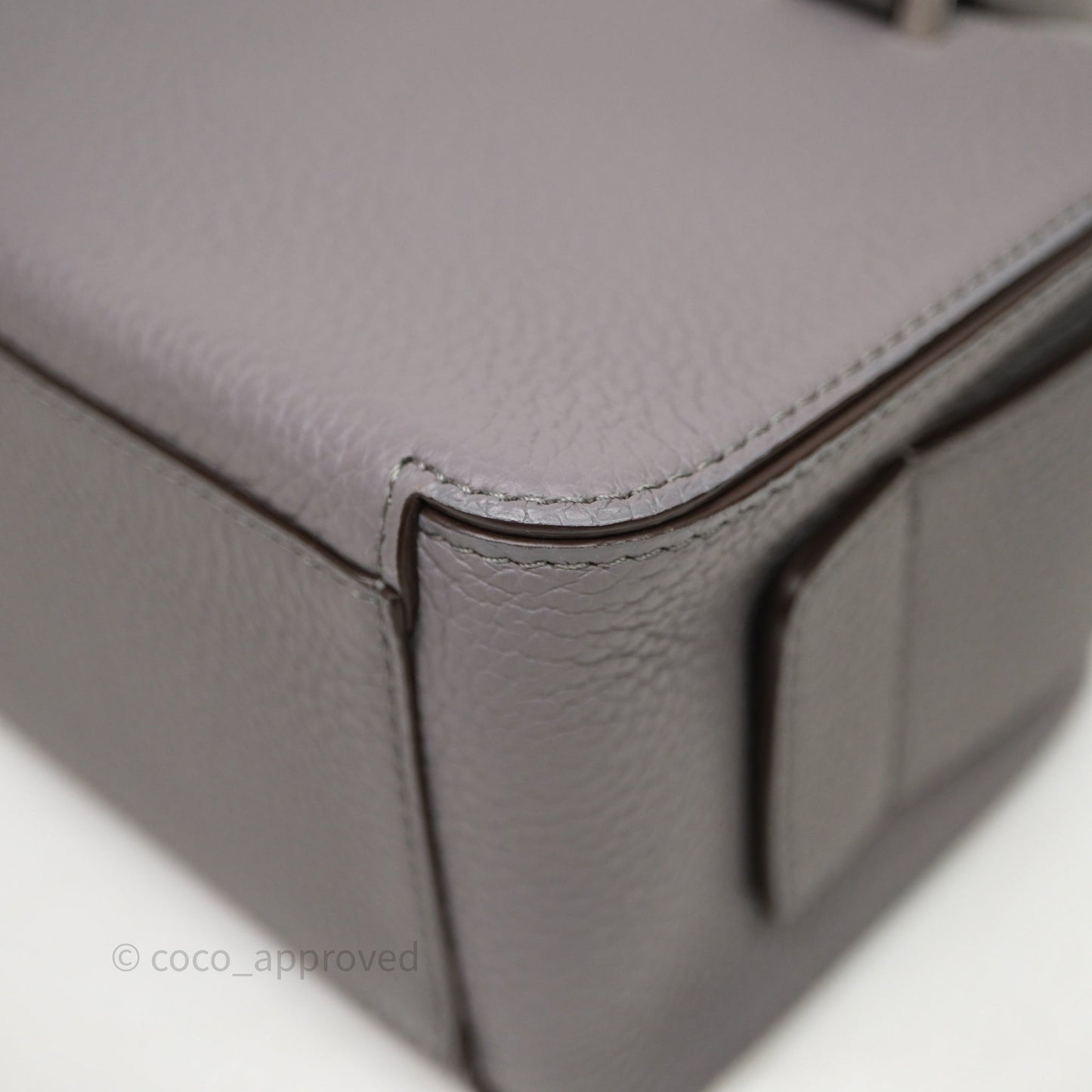 Delvaux Cool Box Mini Taurillon Soft Grained Grey Calfskin Silver Hardware
