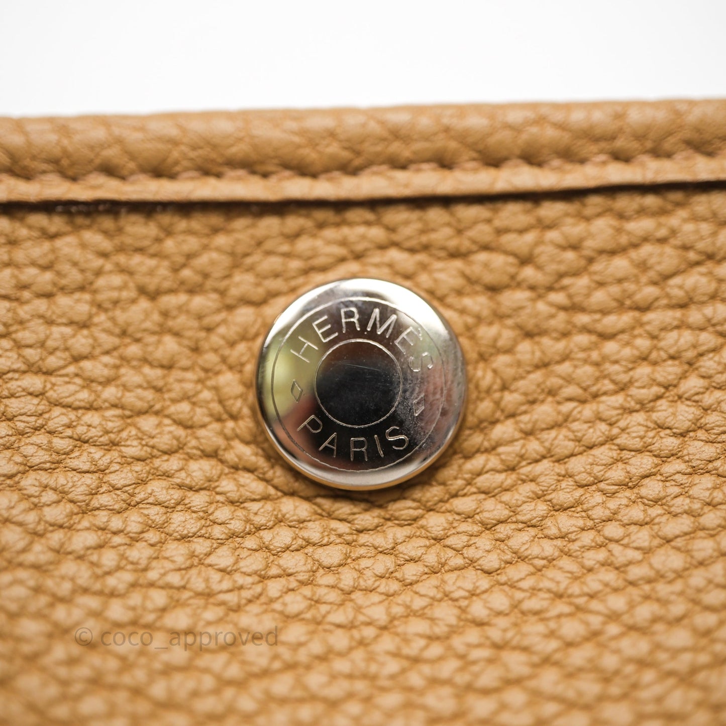 Hermès Garden Party 30 Biscuit 4B Veau Negonda Palladium Hardware