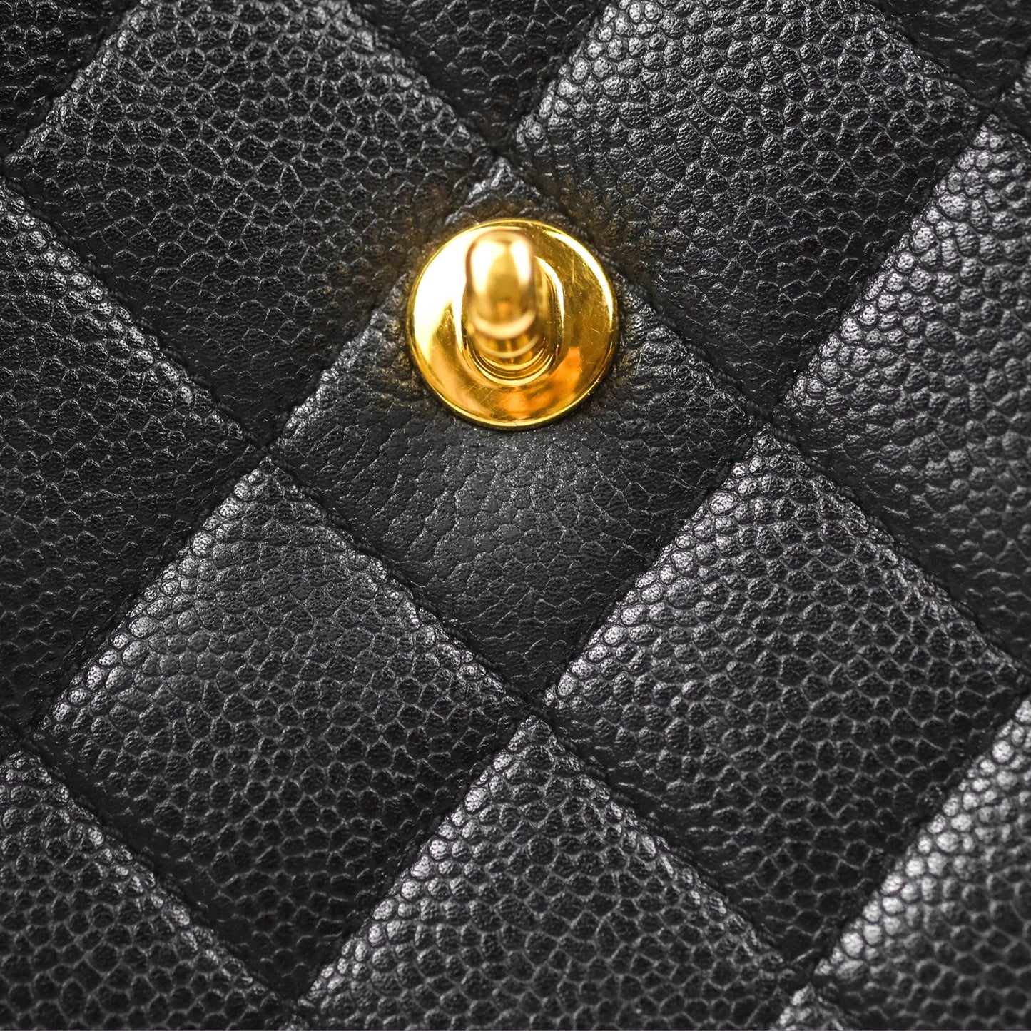 Chanel Shoulder Vintage Black Caviar 24K Gold Hardware