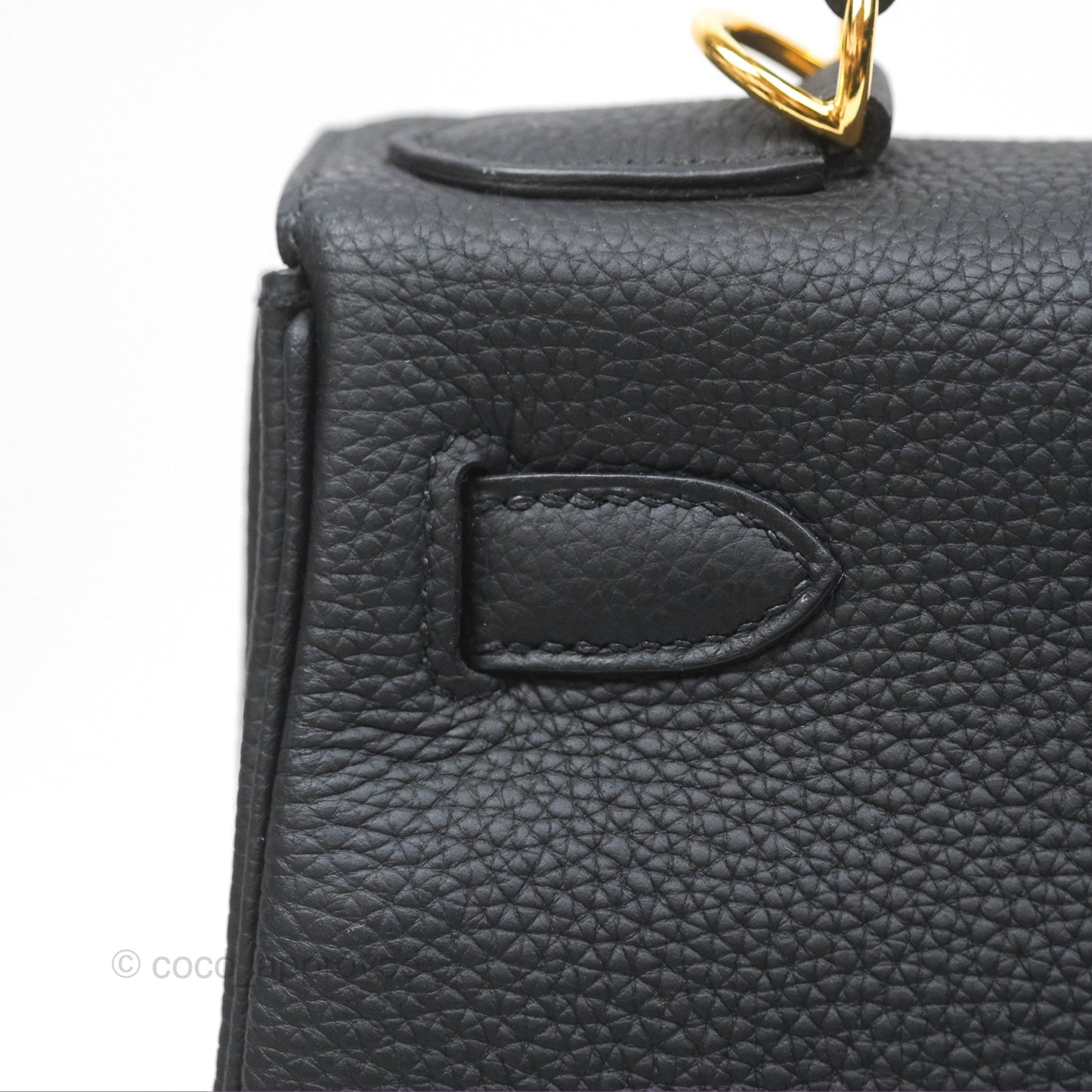 Hermès Retourne Kelly 28 Black Noir 89 Togo Gold Hardware