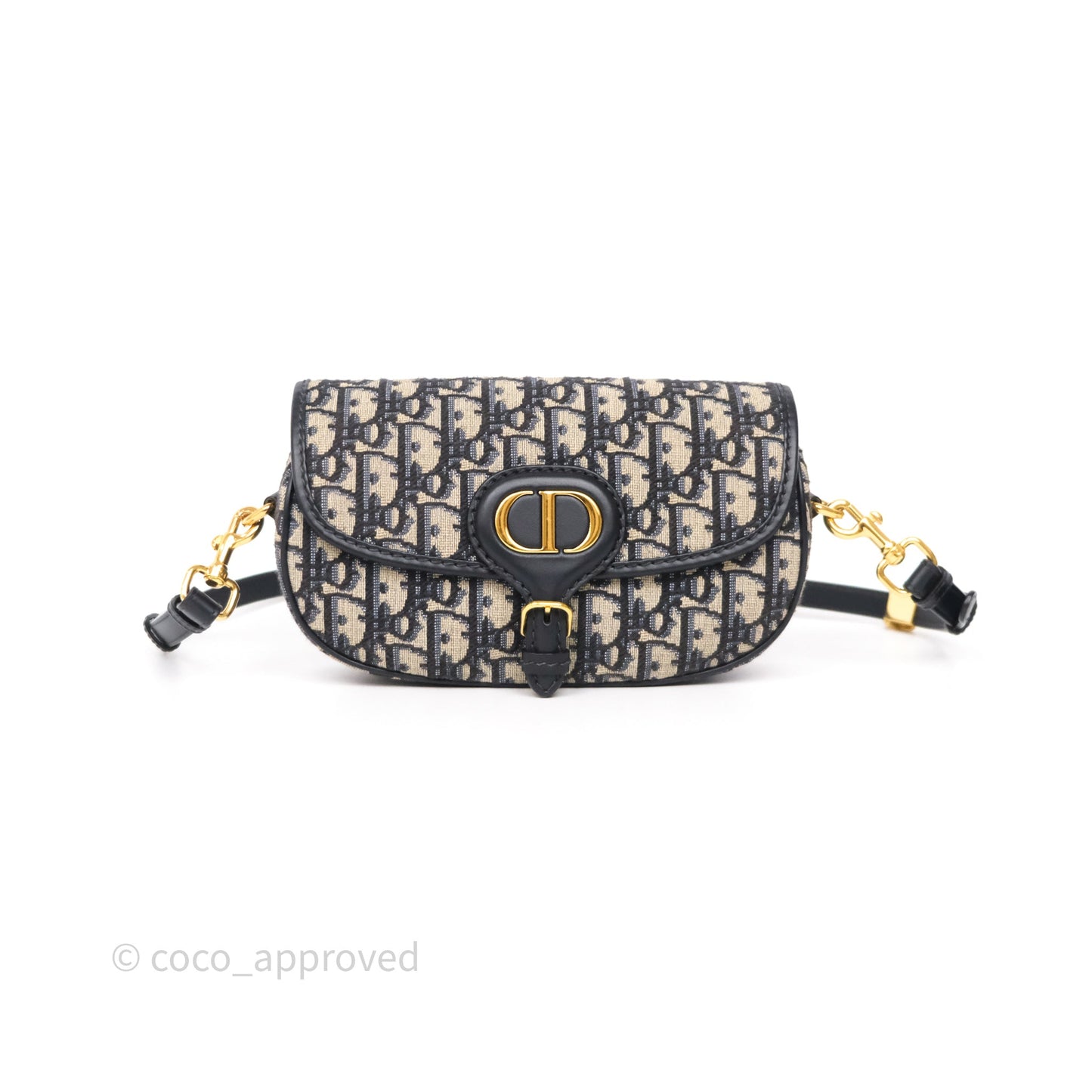 Christian Dior Bobby East-West Bag Blue Oblique Jacquard Canvas