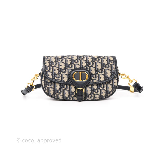 Christian Dior Bobby East-West Bag Blue Oblique Jacquard Canvas