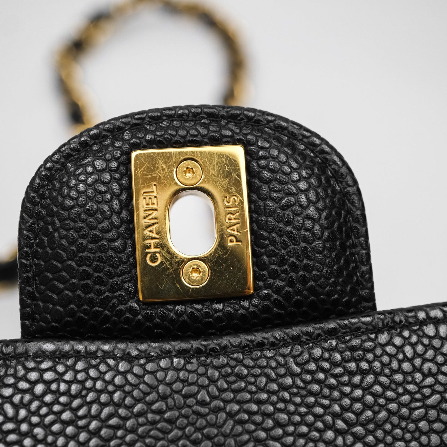 Chanel Small Classic Flap Quilted Black Caviar Gold Hardware