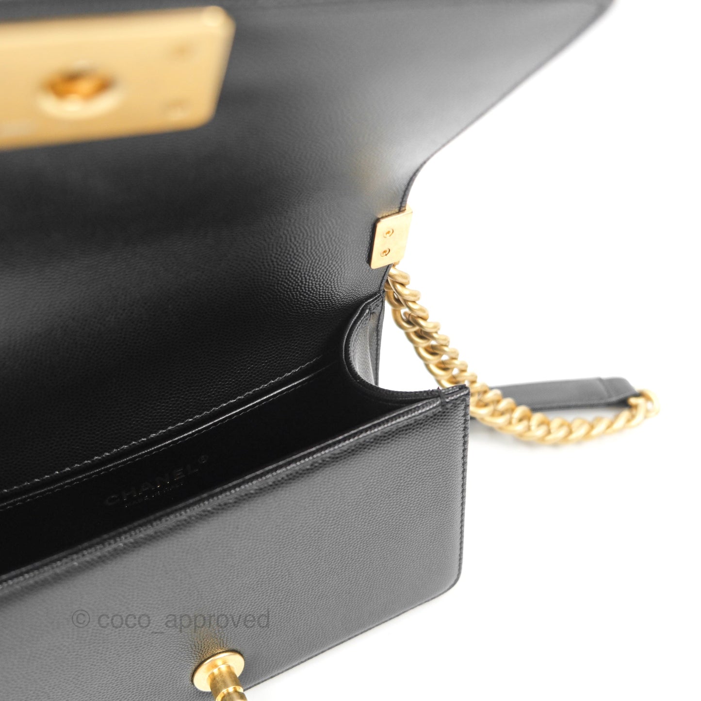 Chanel Small Boy Black Caviar Gold Hardware