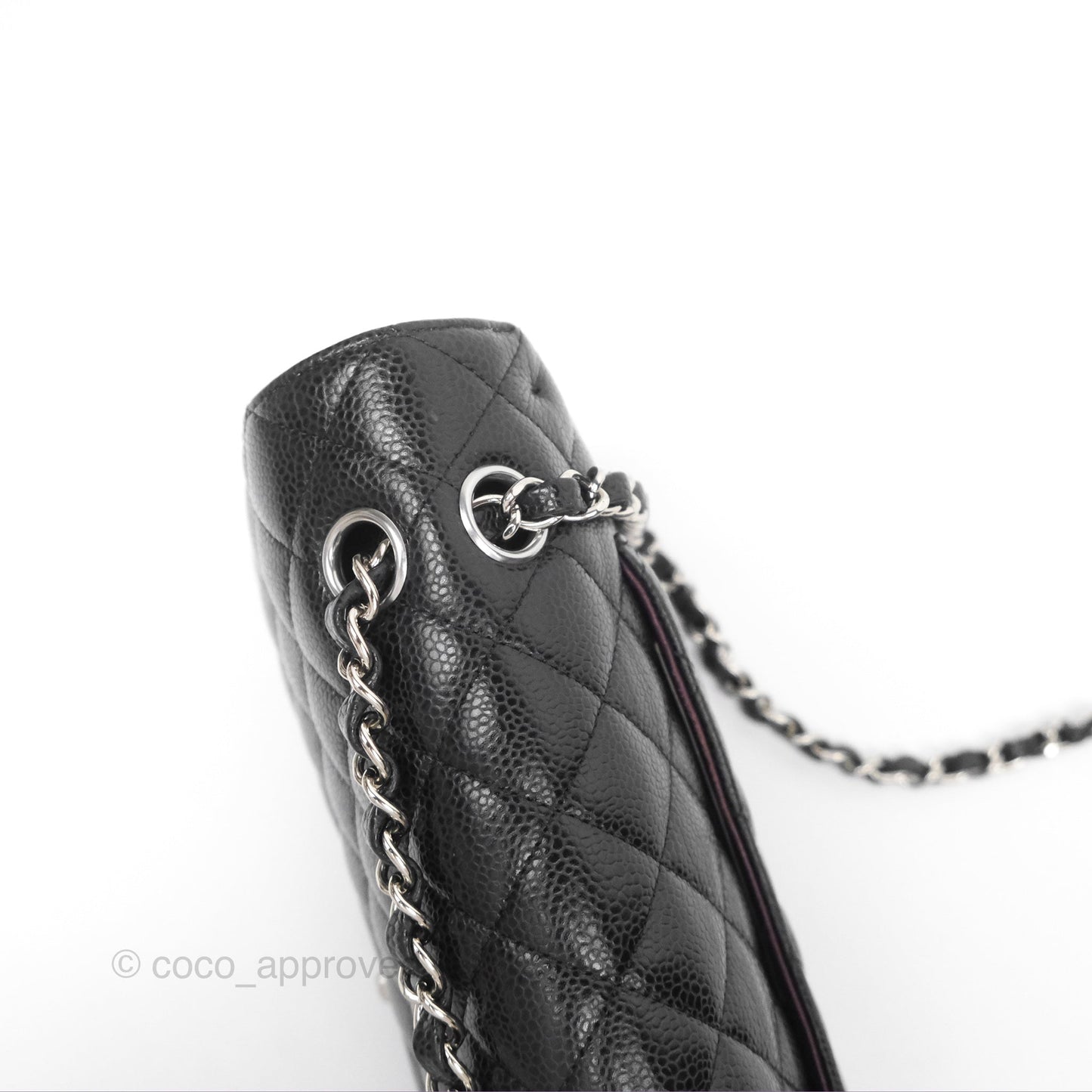 Chanel Classic M/L Medium Flap Quilted Black Caviar Silver Hardware