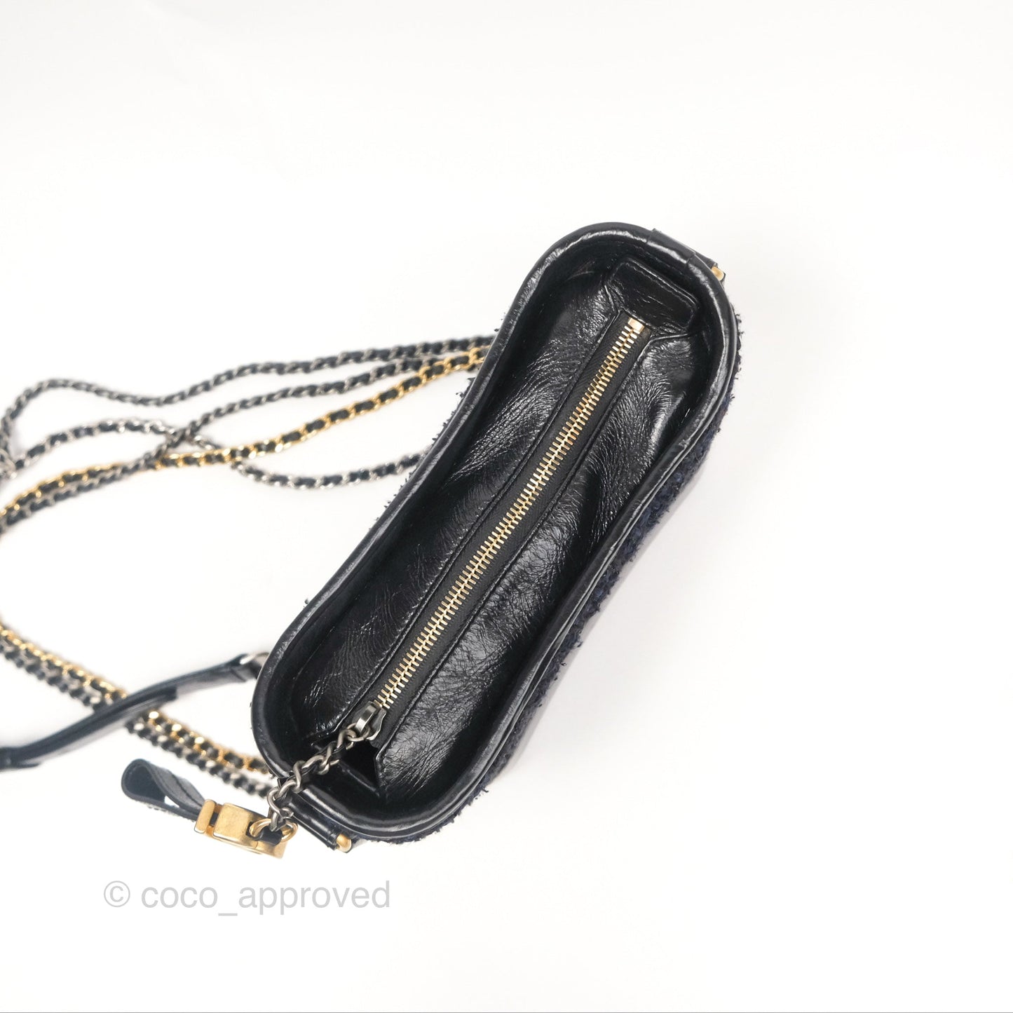 Chanel Small Gabrielle Hobo Black Navy Tweed