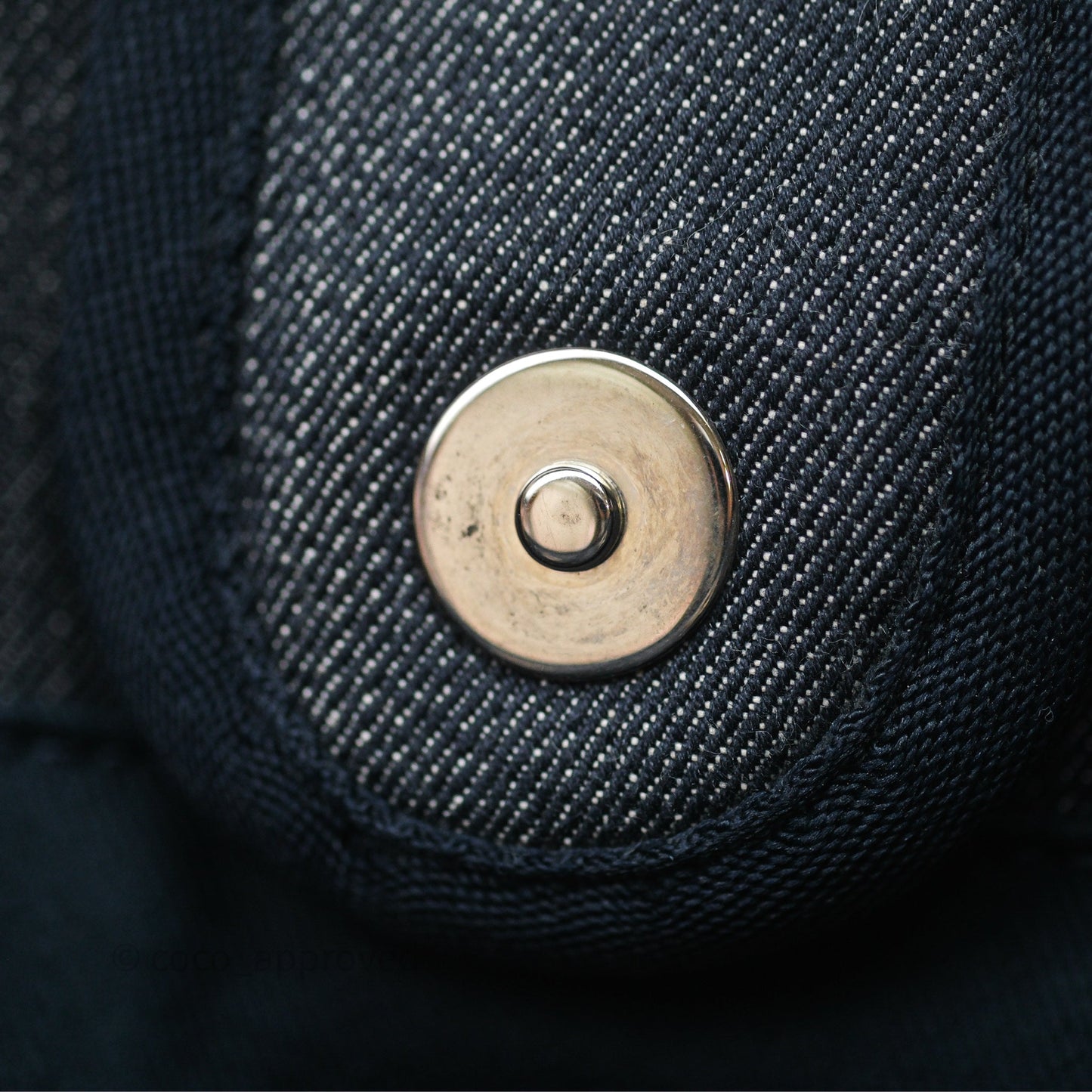 Chanel Medium Deauville Navy Canvas Silver Hardware