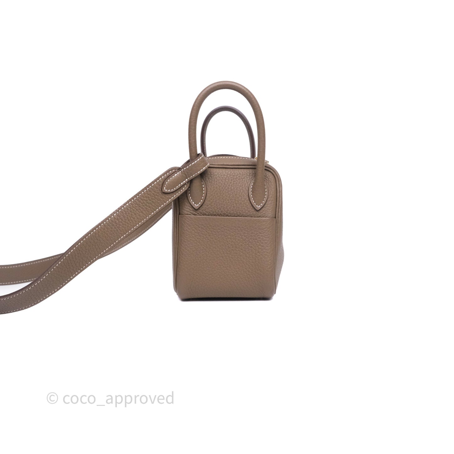 Hermès Mini Lindy 20 Etoupe 18 Clemence Gold Hardware