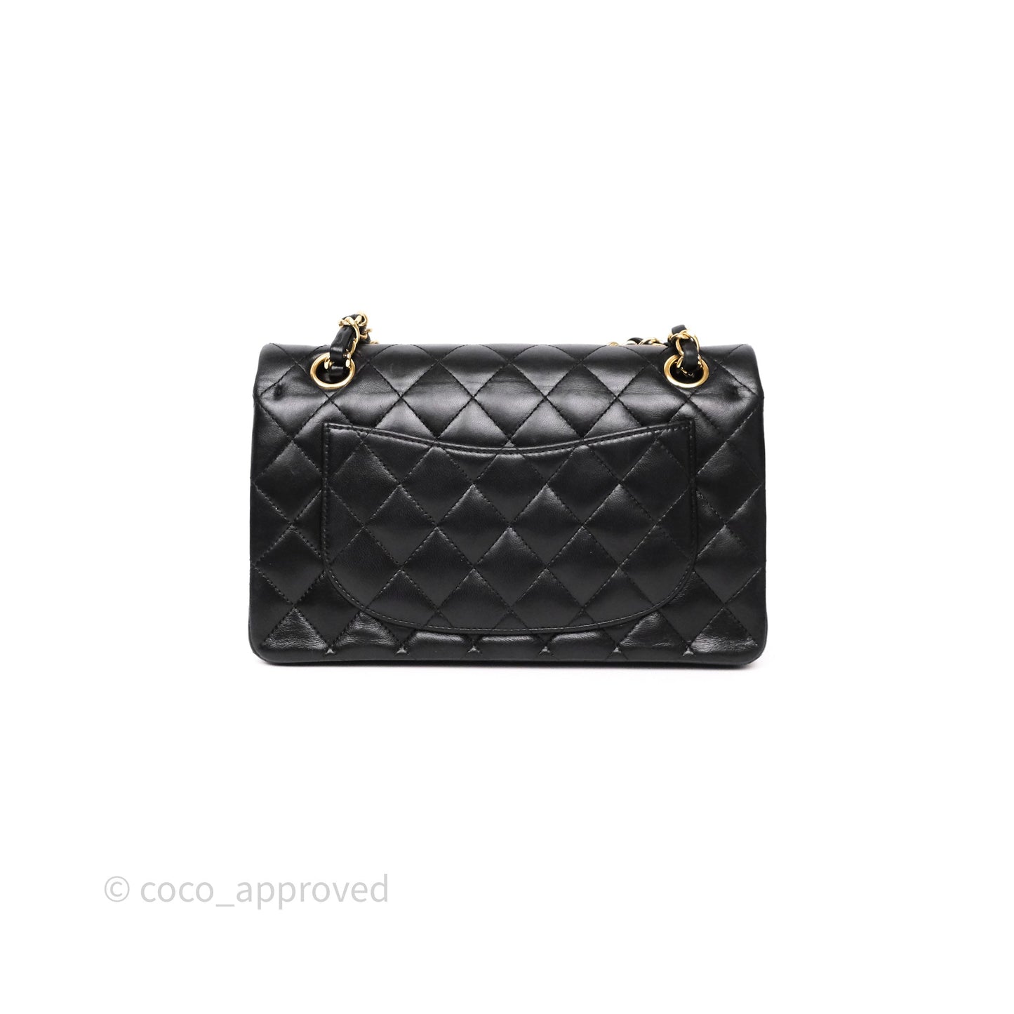 Chanel Small Classic Flap Quilted Black Lambskin Gold Hardware