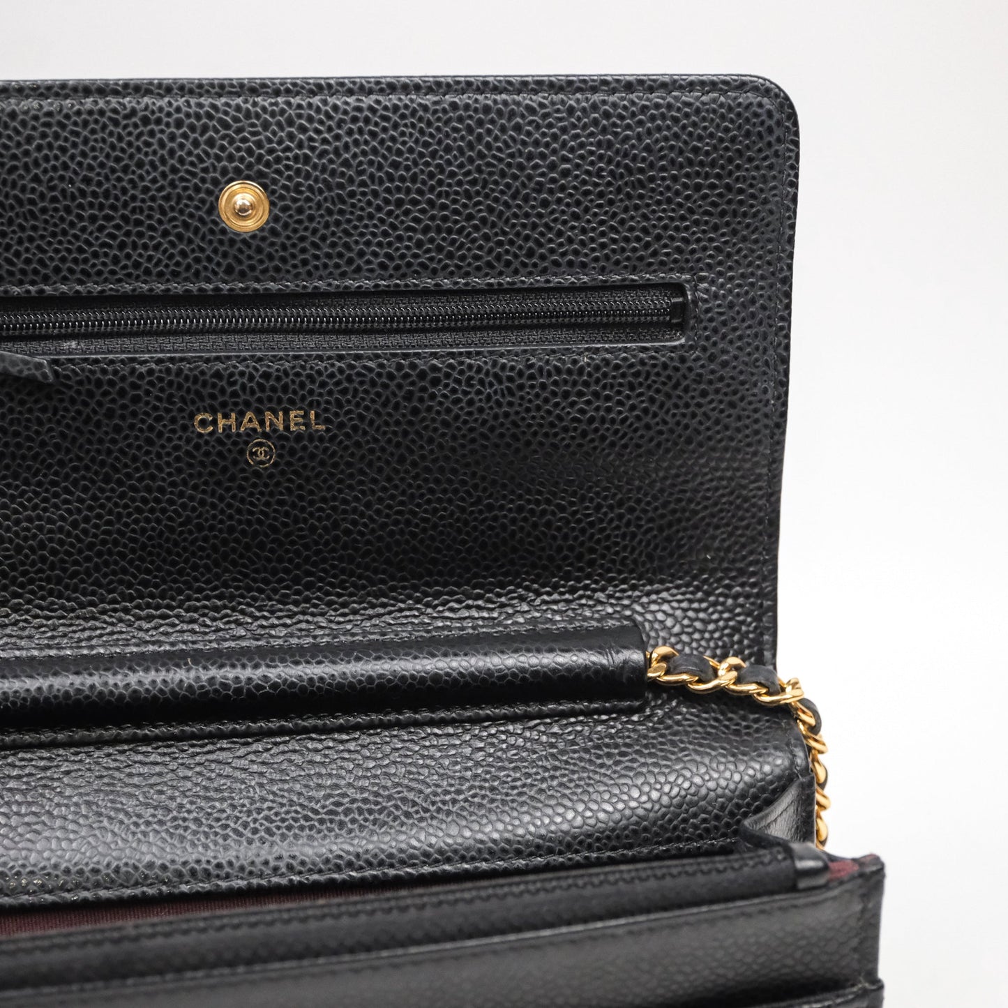 Chanel Classic Wallet On Chain WOC Quilted Black Caviar Gold Hardware