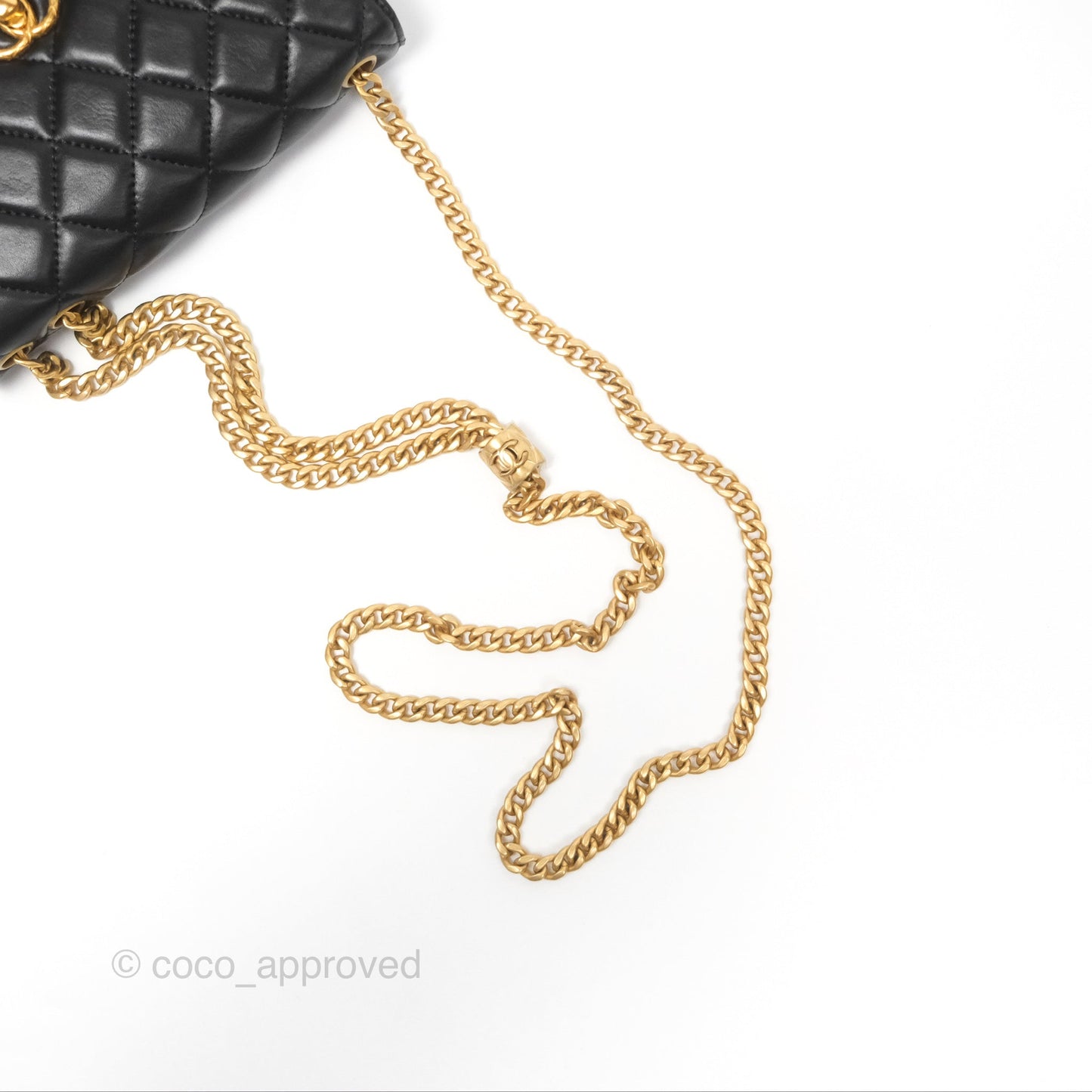 Chanel All Slide Wallet on Chain WOC Adjustable Chain Quilted Black Lambskin 22K