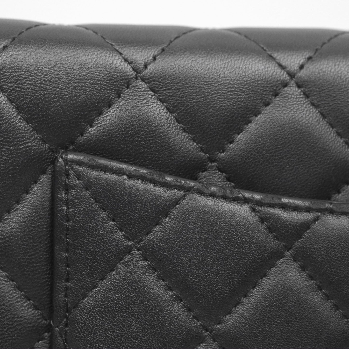 Chanel Quilted Classic Wallet on Chain WOC Black Lambskin Silver Hardware