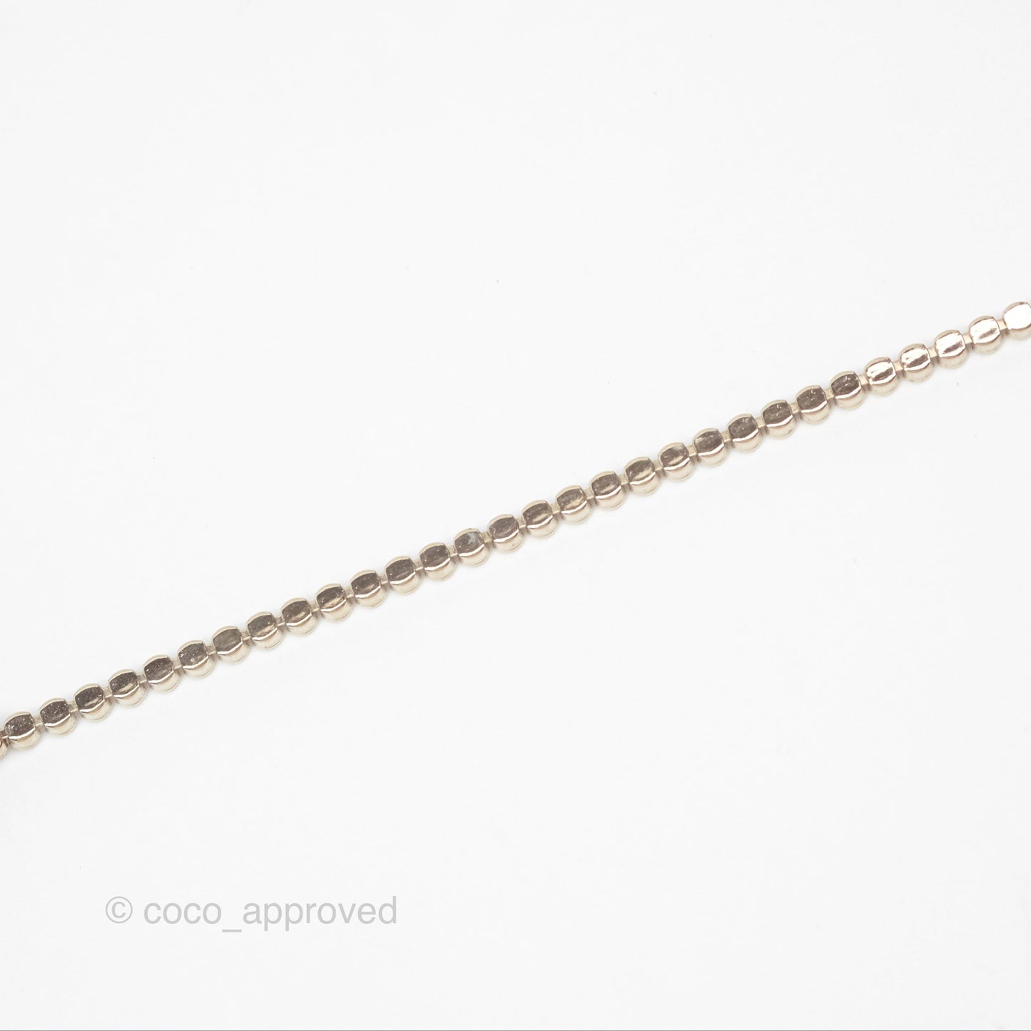 Chanel CC Crystal Chain Choker Necklace Gold Tone 21S
