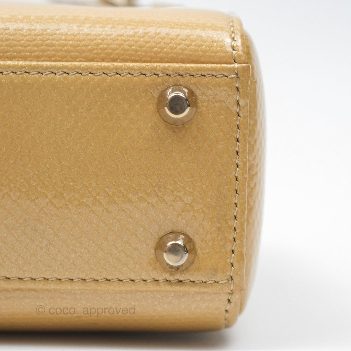 Christian Dior Mini Lady Dior Beige Lizard Gold Hardware