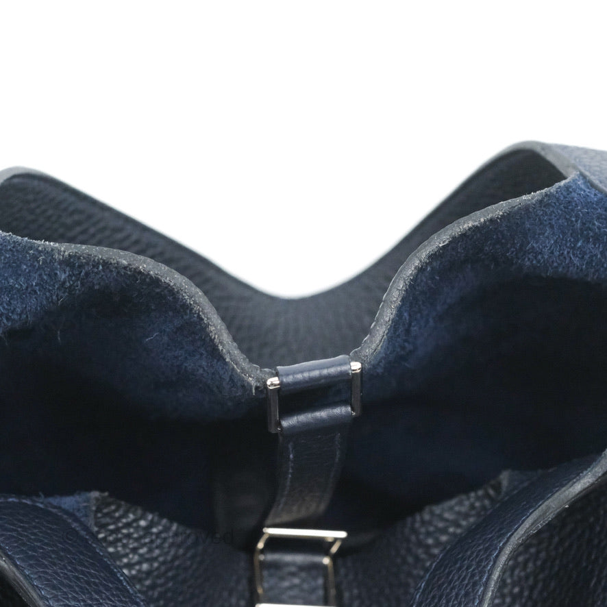 Hermès Picotin 22 Bleu Nuit 2Z Clemence Palladium Hardware