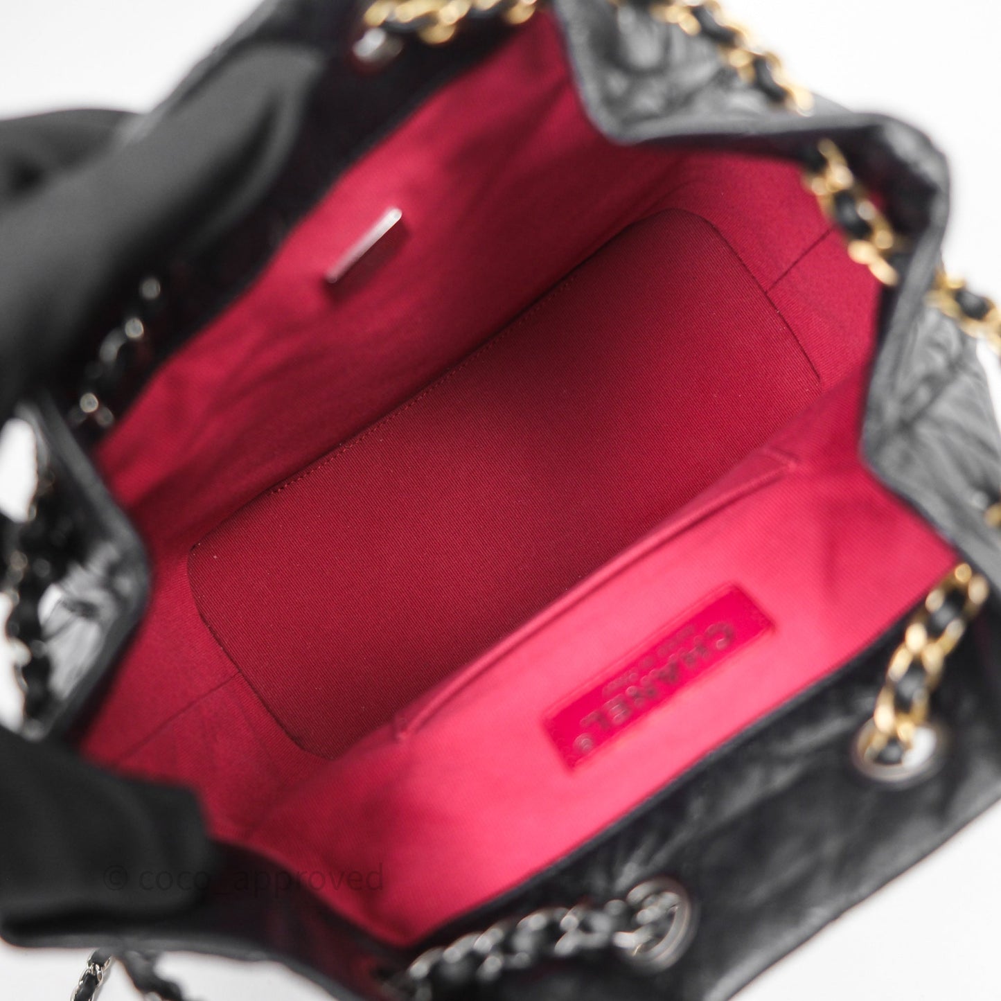 Chanel Small Gabrielle Backpack Quilted Black Aged Calfskin