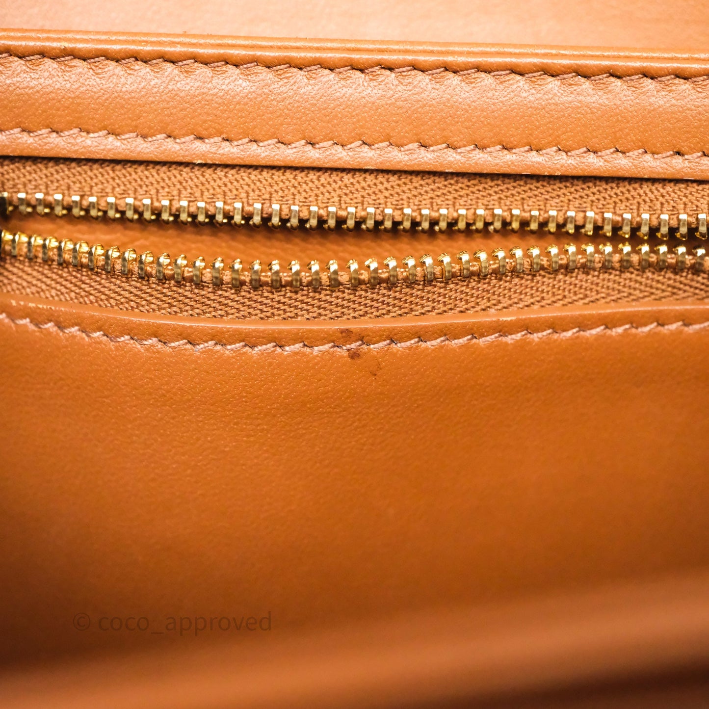 Celine Teen Triomphe Bag Triomphe Canvas Tan Calfskin