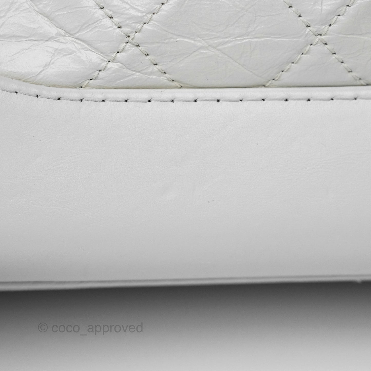 Chanel Small Gabrielle Hobo Quilted White Aged Calfskin