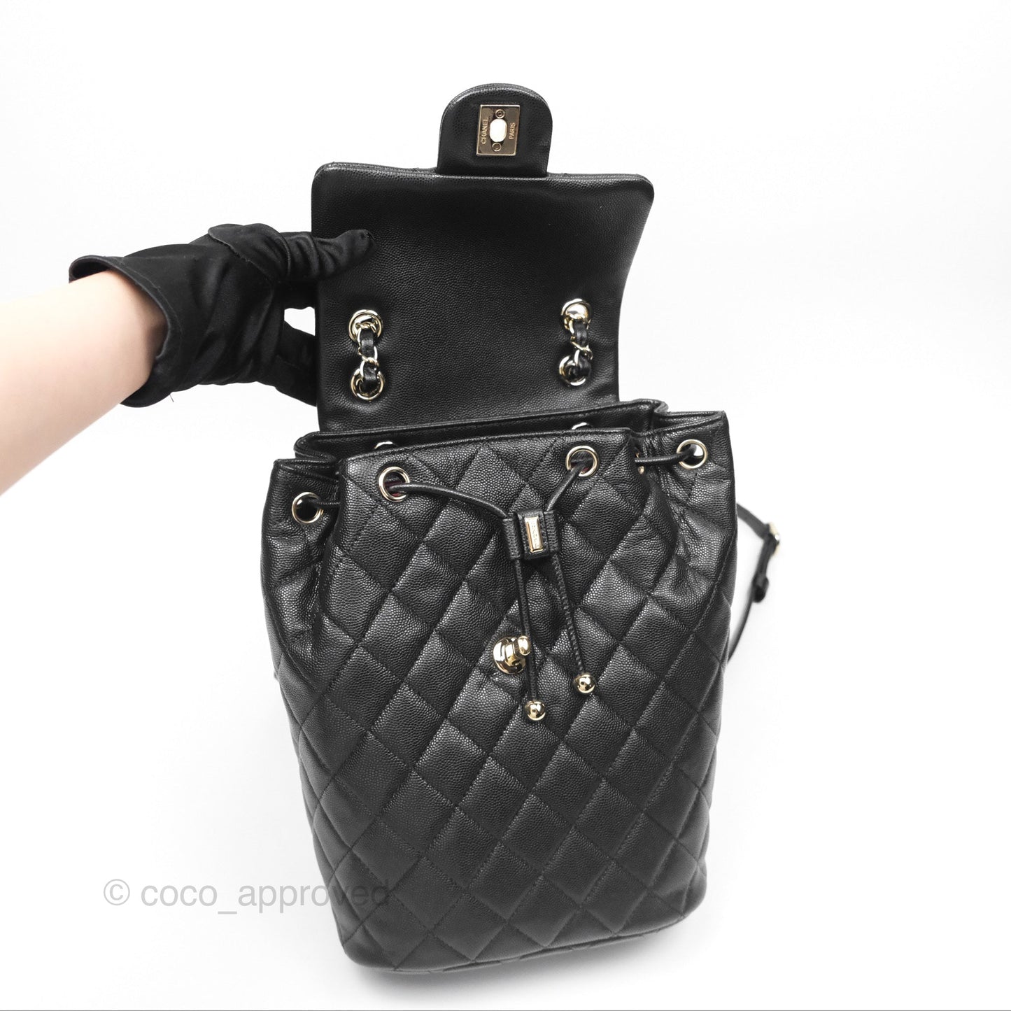 Chanel Small Urban Spirit Backpack Black Caviar Gold Hardware 23S
