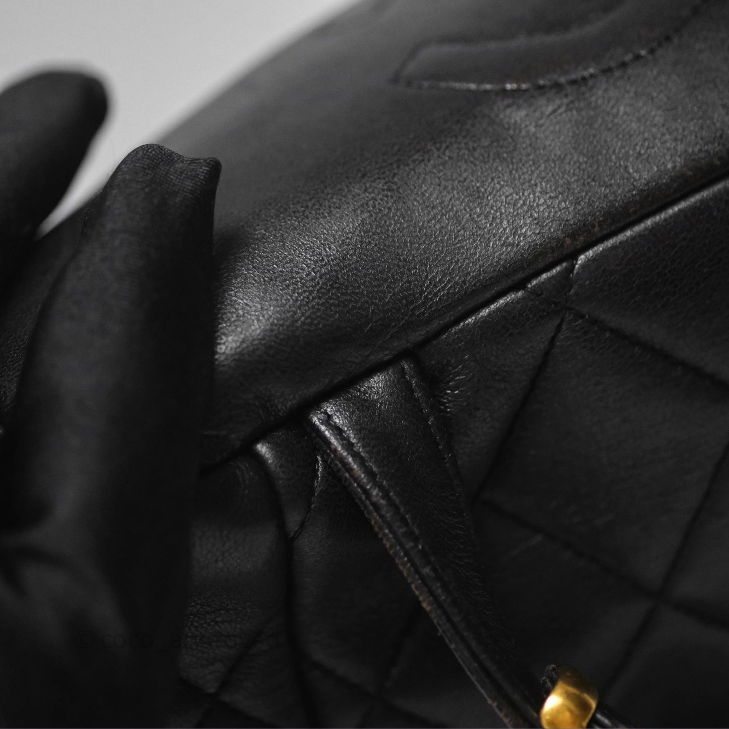 Chanel Vintage CC Duma Backpack Black Lambskin 24K Gold Hardware