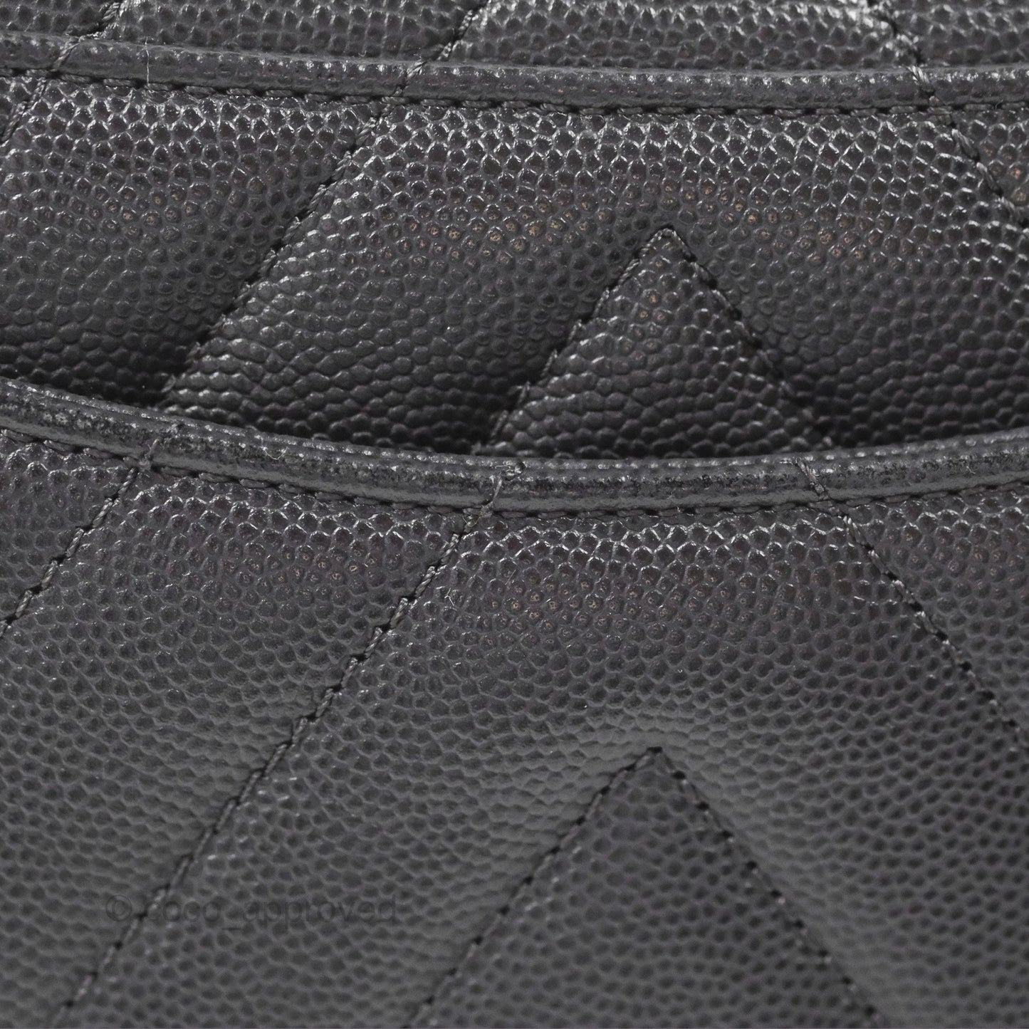 Chanel Small Coco Handle Chevron Dark Grey Caviar Aged Gold Hardware