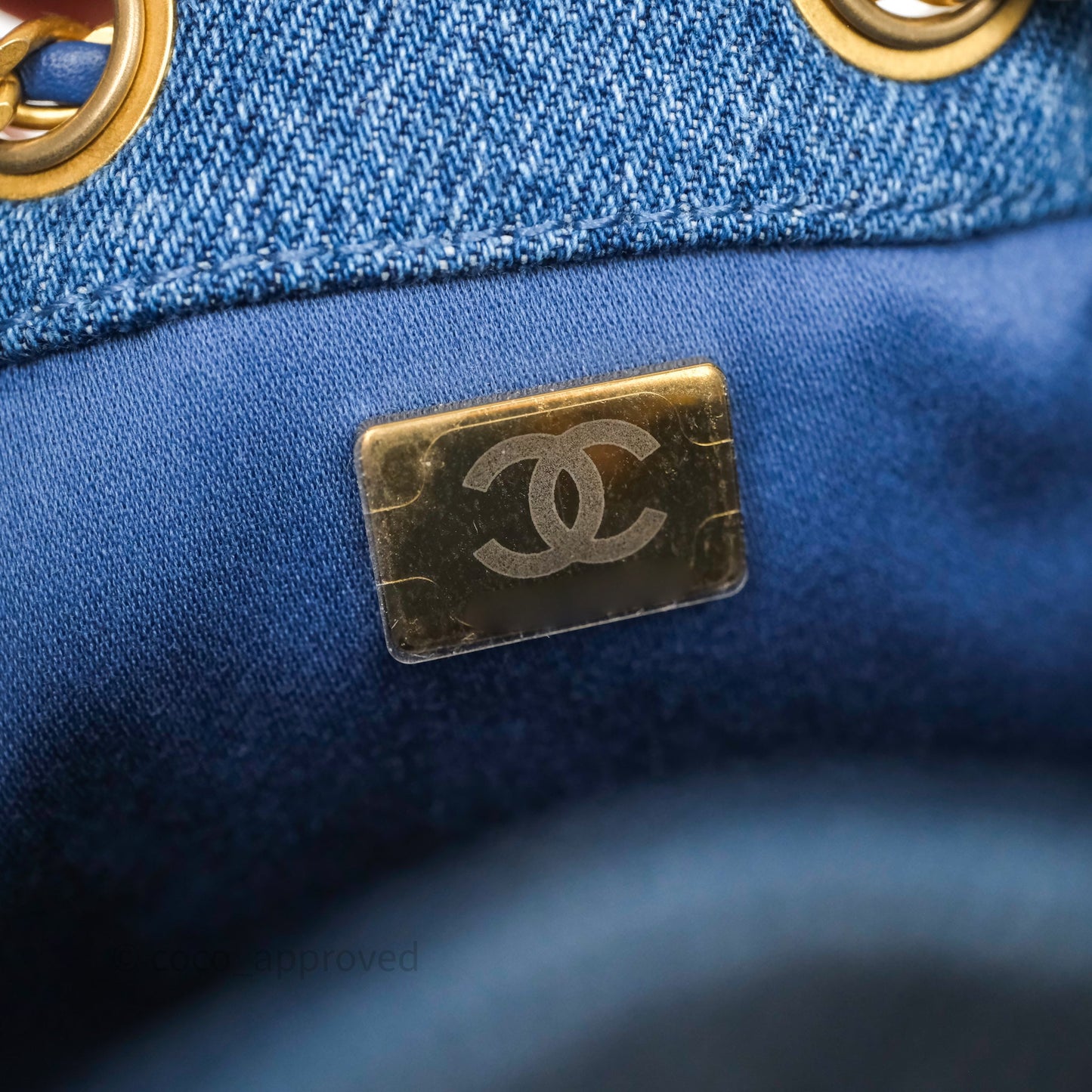 Chanel 25 Mini Washed Denim Aged Gold Hardware