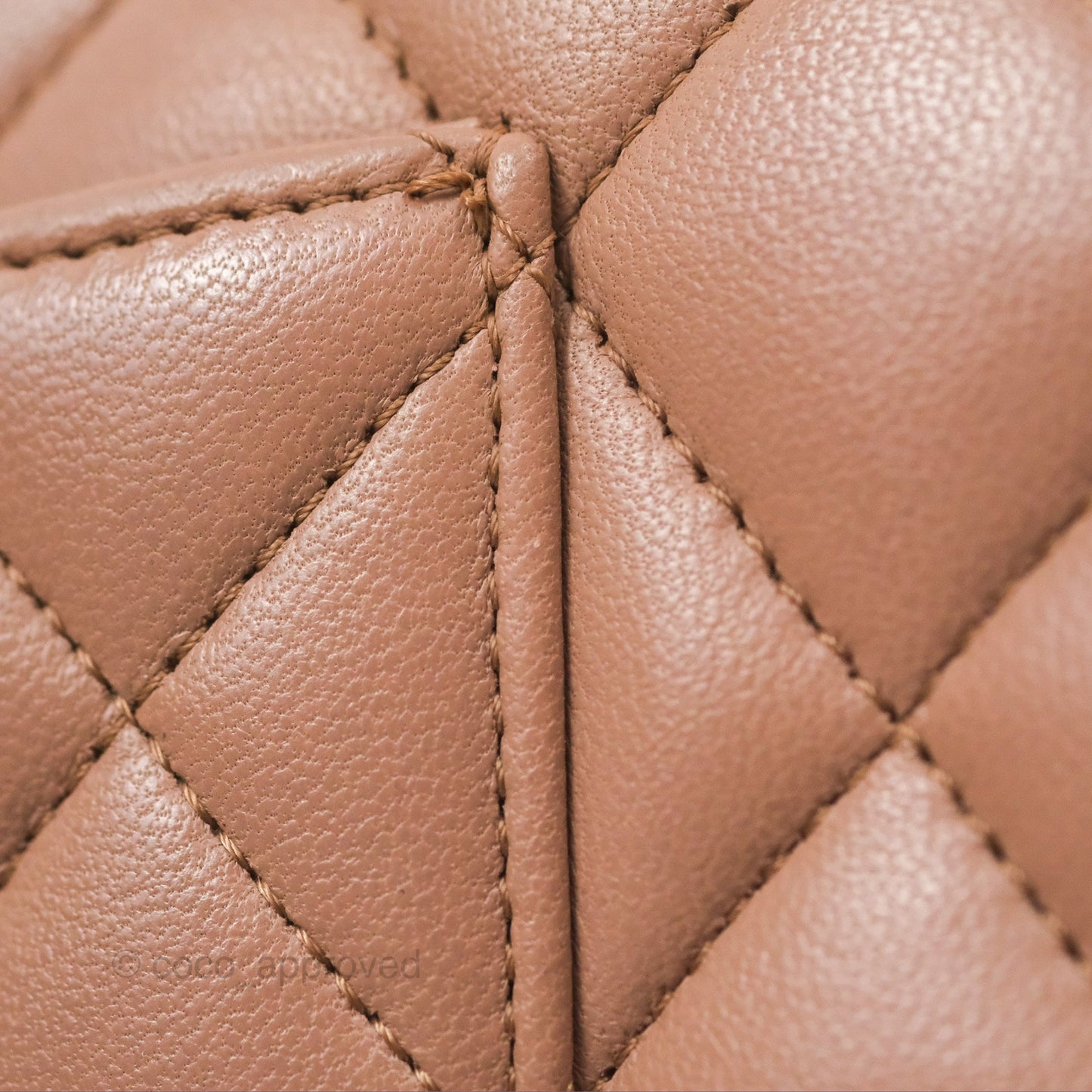 Chanel Classic M/L Medium Flap Quilted Dark Beige Lambskin Gold Hardware