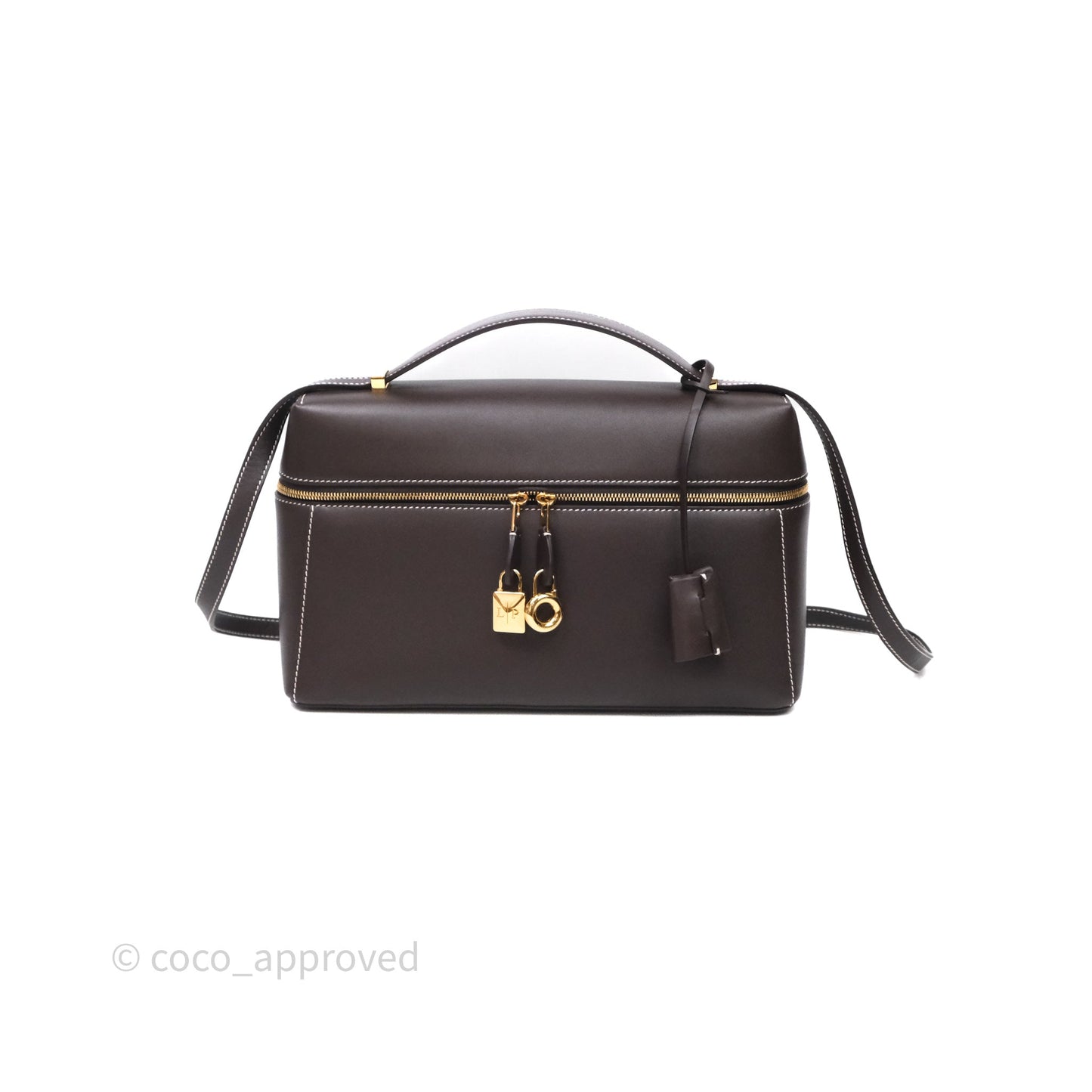 Loro Piana Extra Bag L27 Dark Choco Licorice Smooth Calfskin