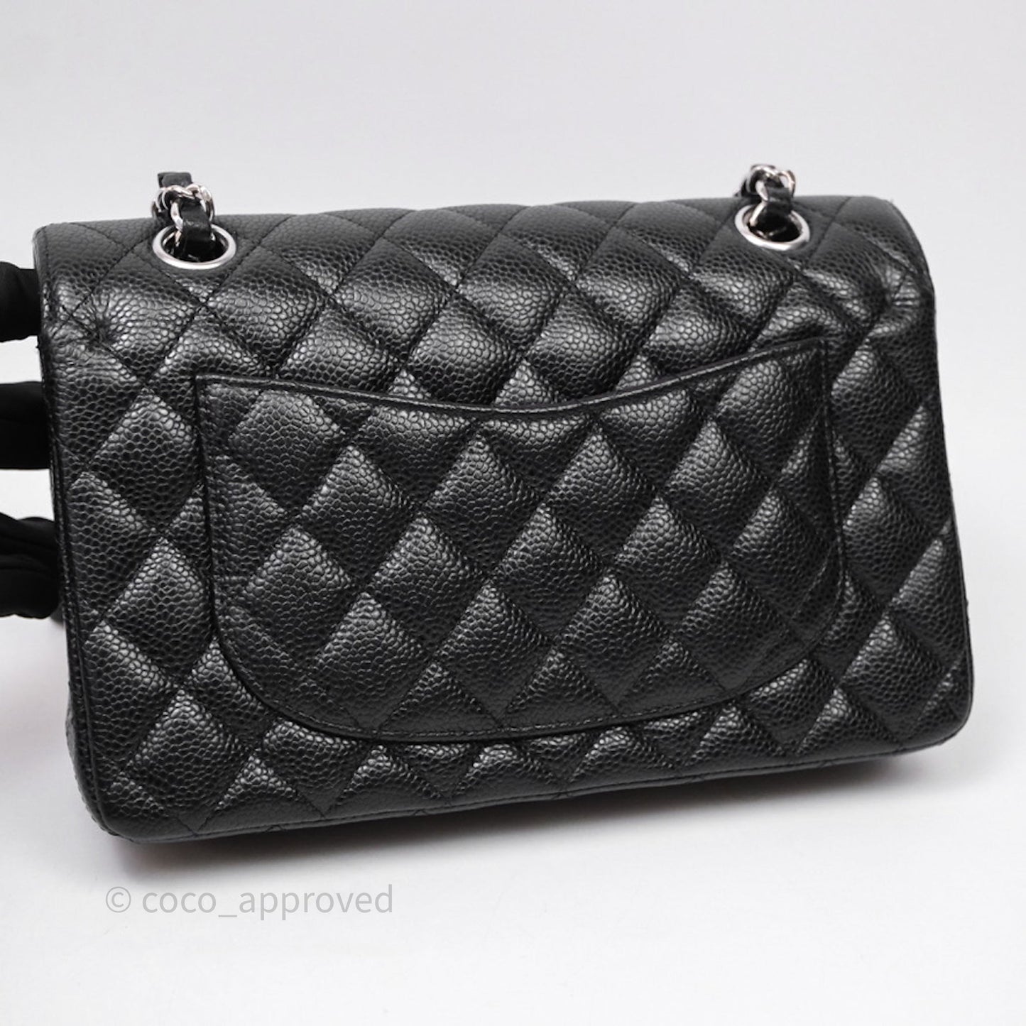 Chanel Small Classic Flap Quilted Black Caviar Silver Hardware