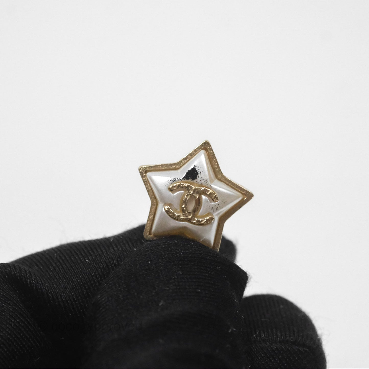 Chanel Star Crystal CC Pearl Ball Drop Earrings Gold Tone 19K