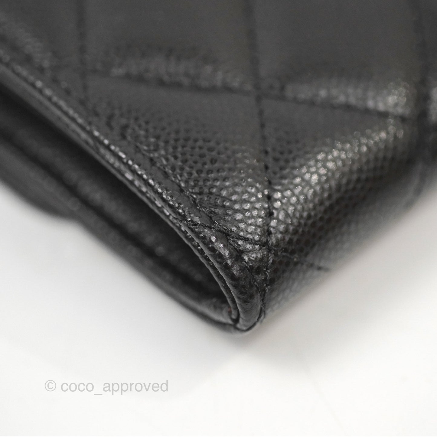 Chanel Caviar Quilted Flap Card Holder Black Gold Hardware