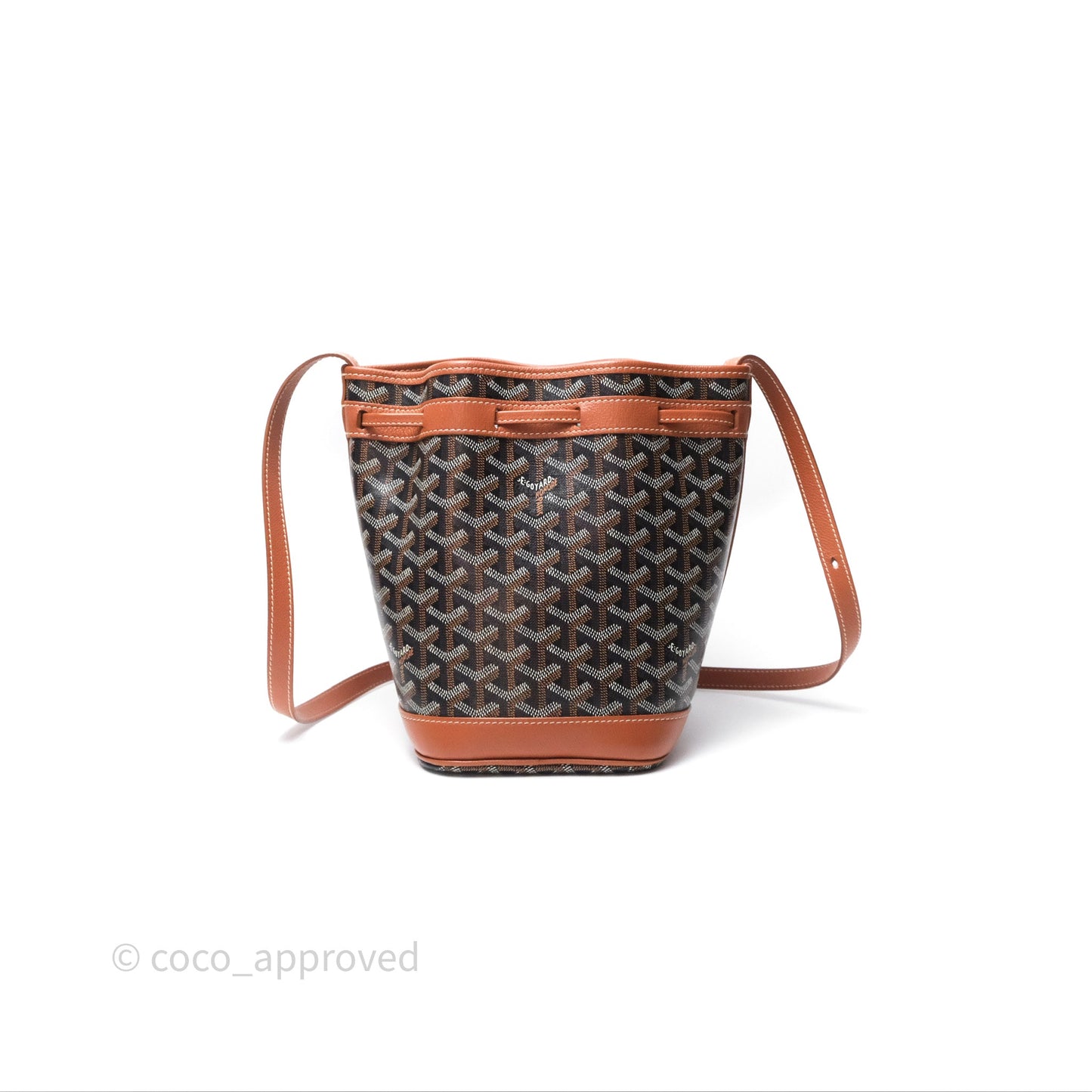 Goyard Petit Flot Bucket Bag Black & Tan Goyardine