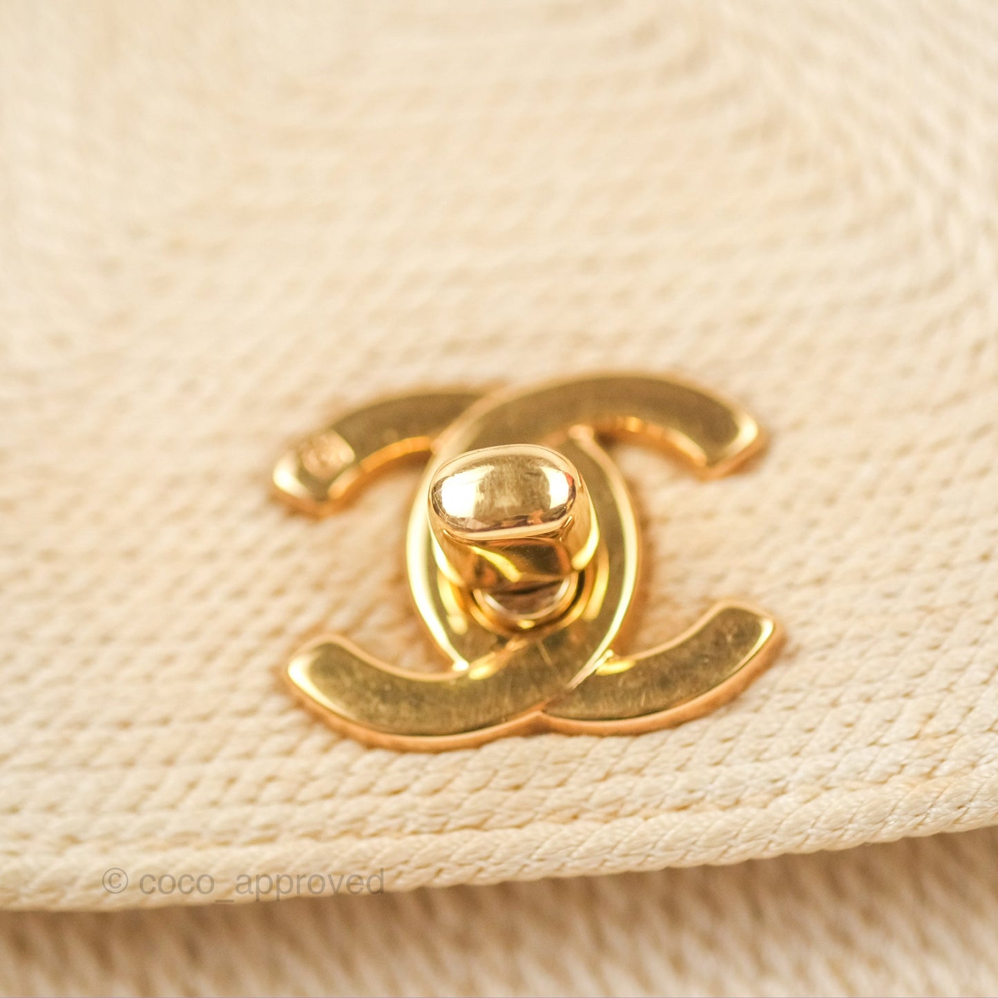 Chanel Vintage Mini Kelly Silk Rope Braided Cream Beige 24K Gold Hardware