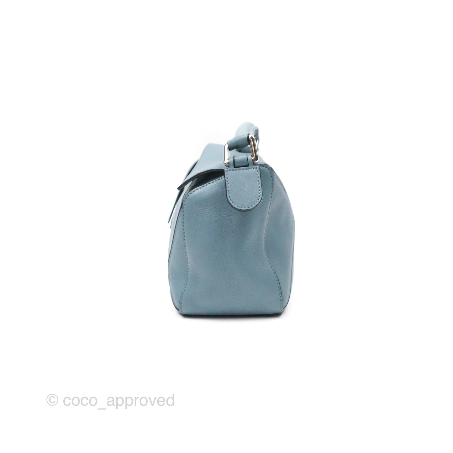 Loewe Small Puzzle Bag Stone Blue Calfskin Gold Hardware