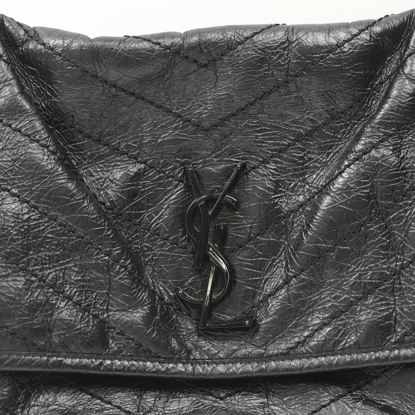 Saint Laurent Medium Niki Chain Bag Crinkled Calfskin So Black