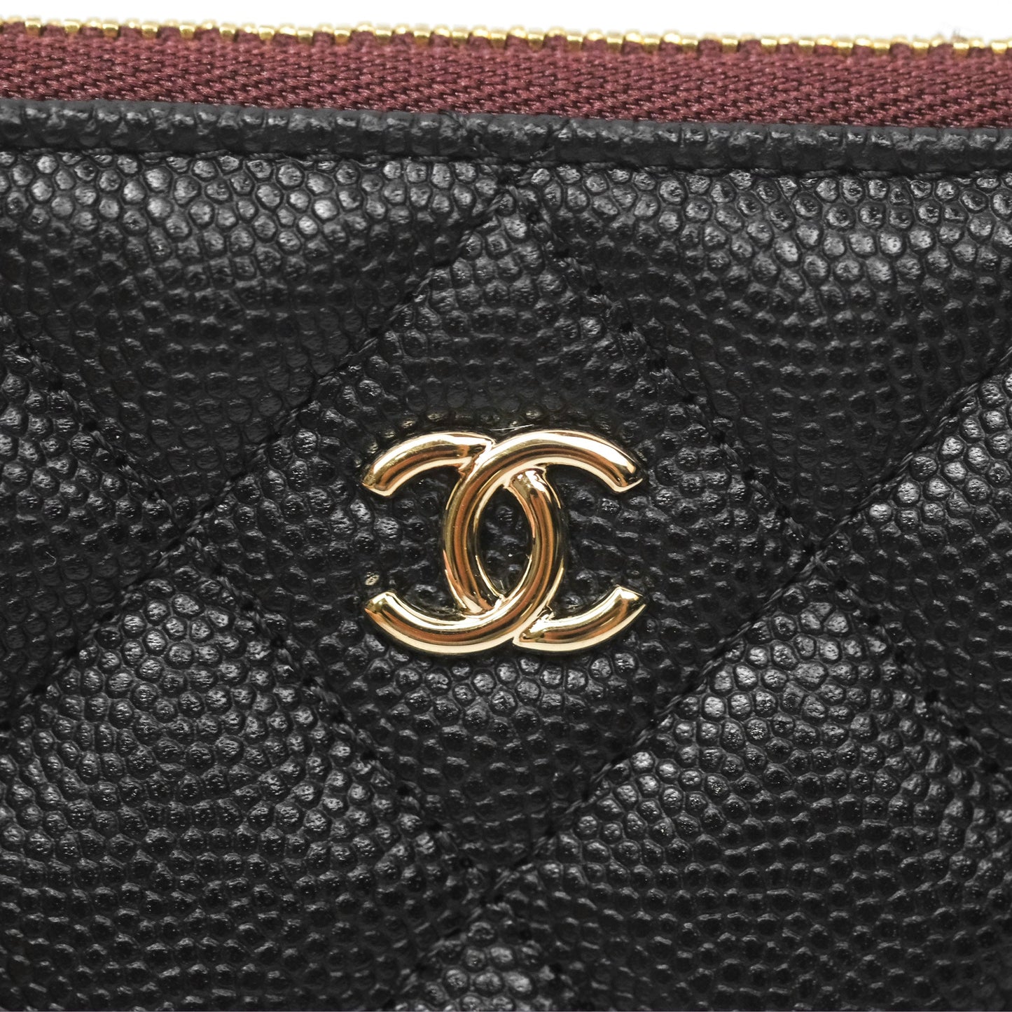 Chanel Mini O Case Quilted Black Caviar Gold Hardware