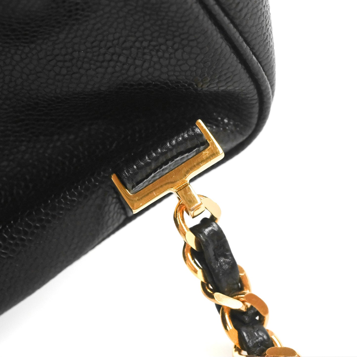 Chanel Vintage Large CC backpack Black Caviar 24K Gold Hardware