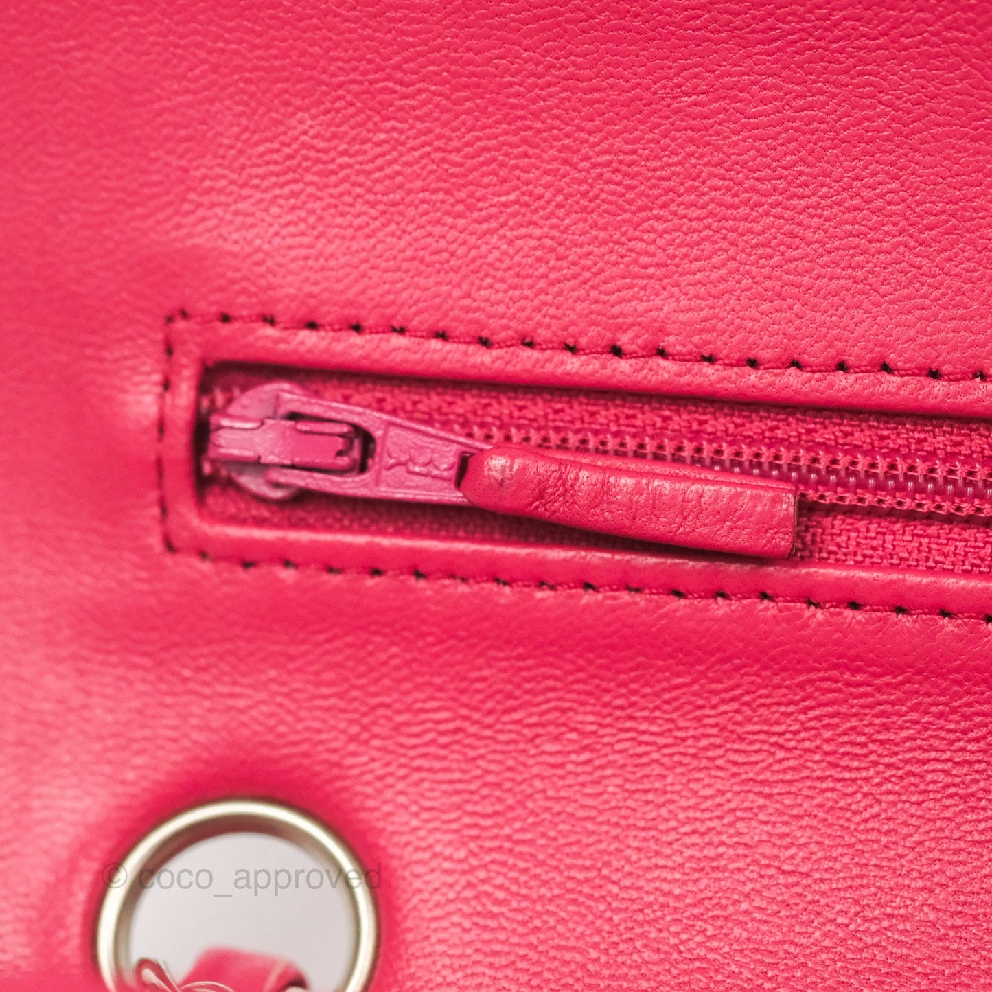 Chanel Small Classic Flap Quilted Dark Rosy Pink Lambskin Silver Hardware