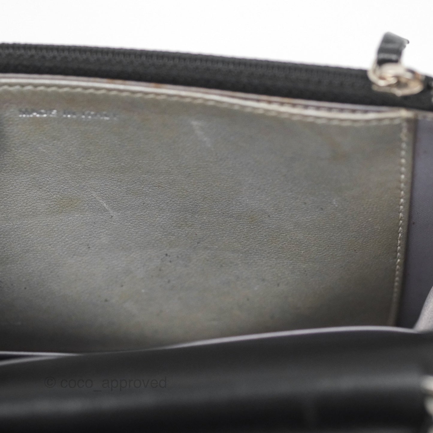 Chanel Camellia Embossed Wallet on Chain WOC Black Lambskin Silver Hardware