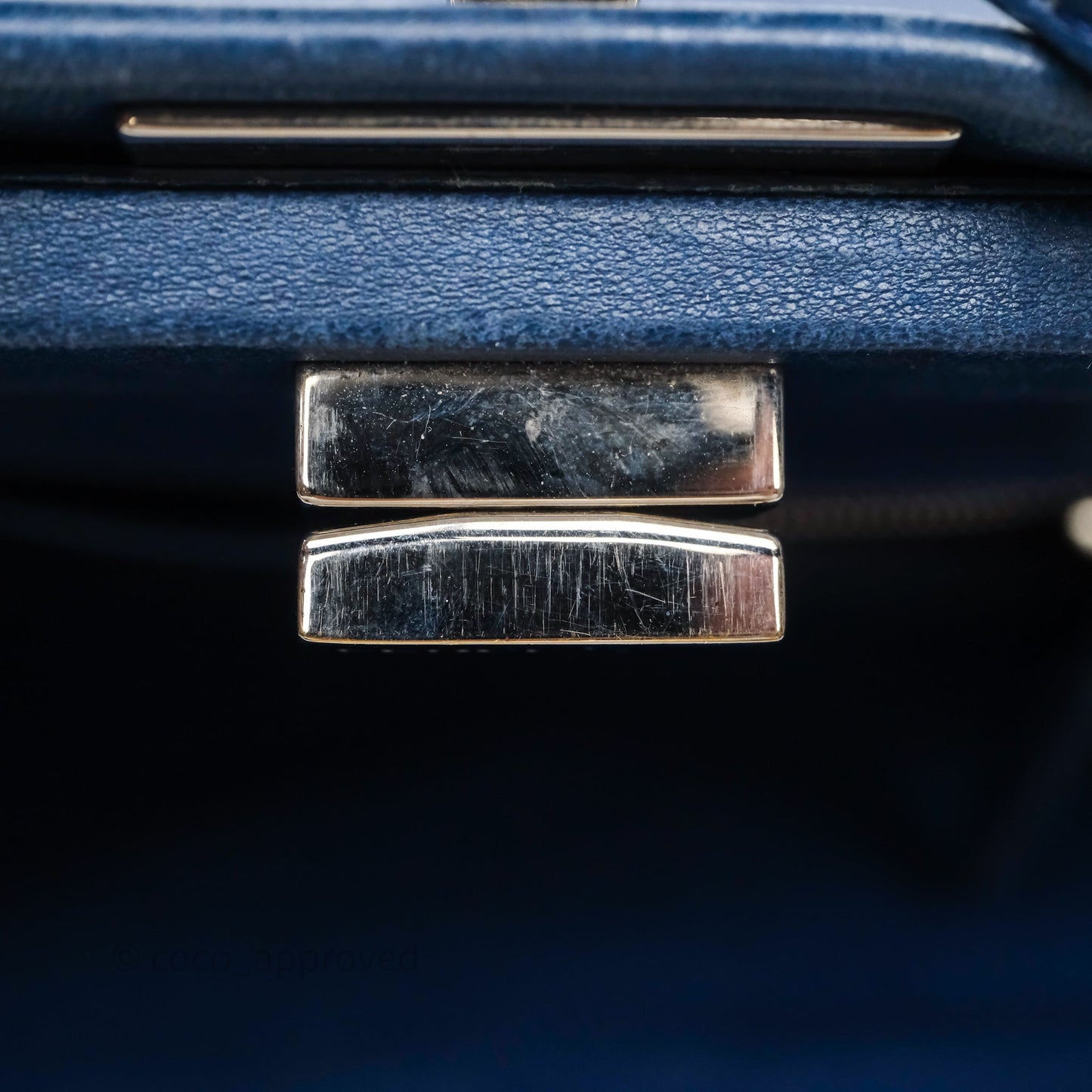 Fendi Nappa Mini Peekaboo Bag Blue Silver Hardware