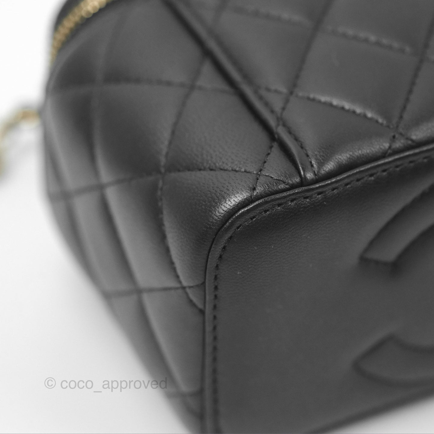 Chanel Ball Crush Vanity with Chain Black Lambskin Gold Hardware