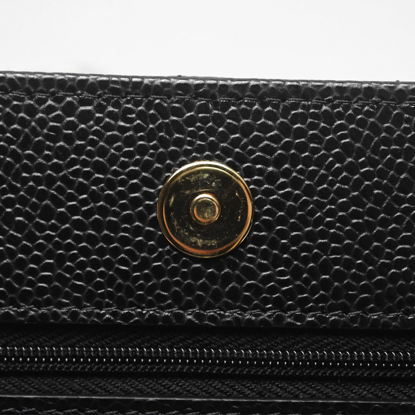 Chanel Quilted WOC Black Caviar Gold Hardware