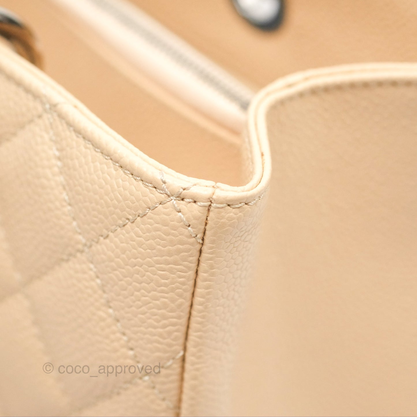 Chanel GST Beige Caviar Silver Hardware