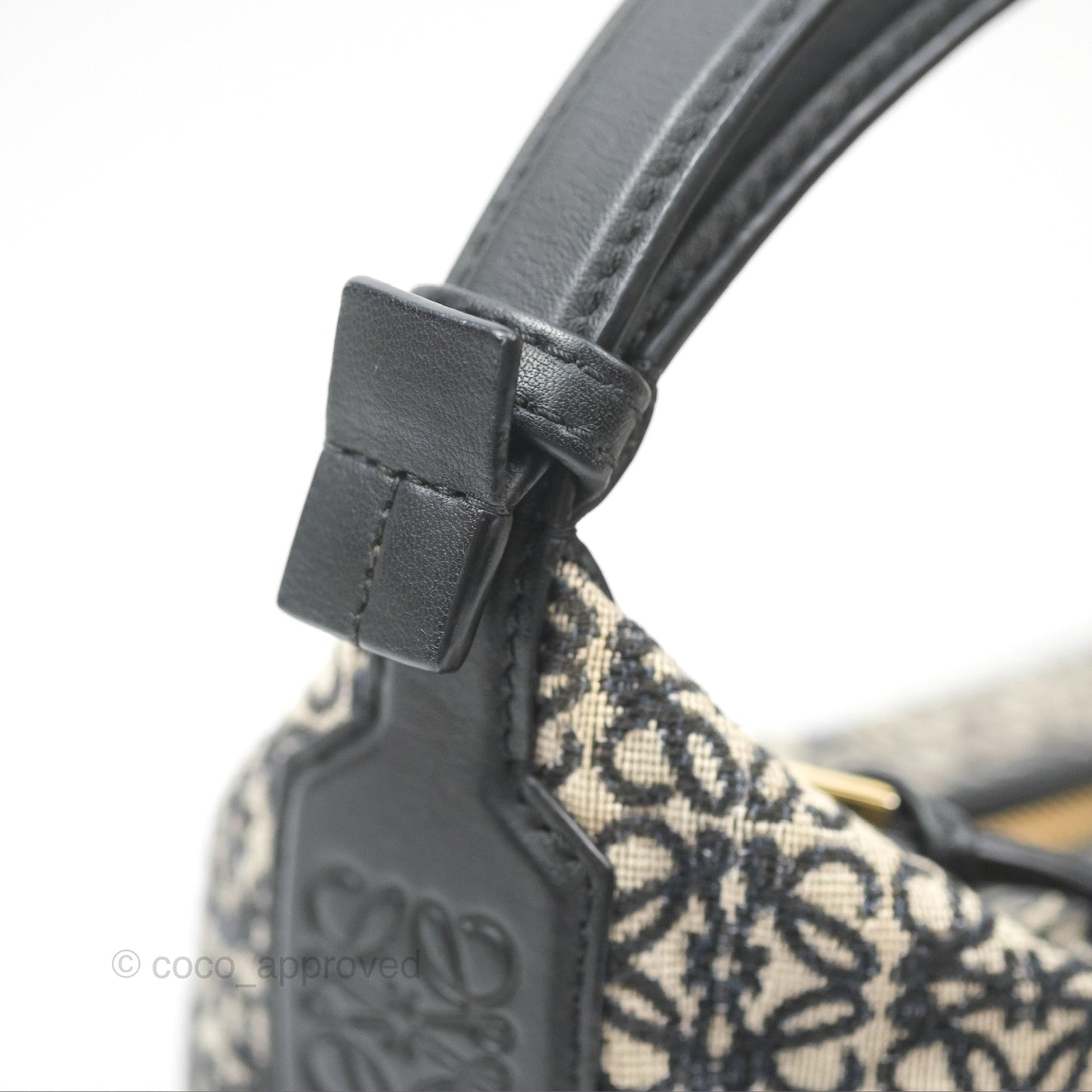 Loewe Small Cubi bag in Anagram Jacquard & Calfskin Navy/Black