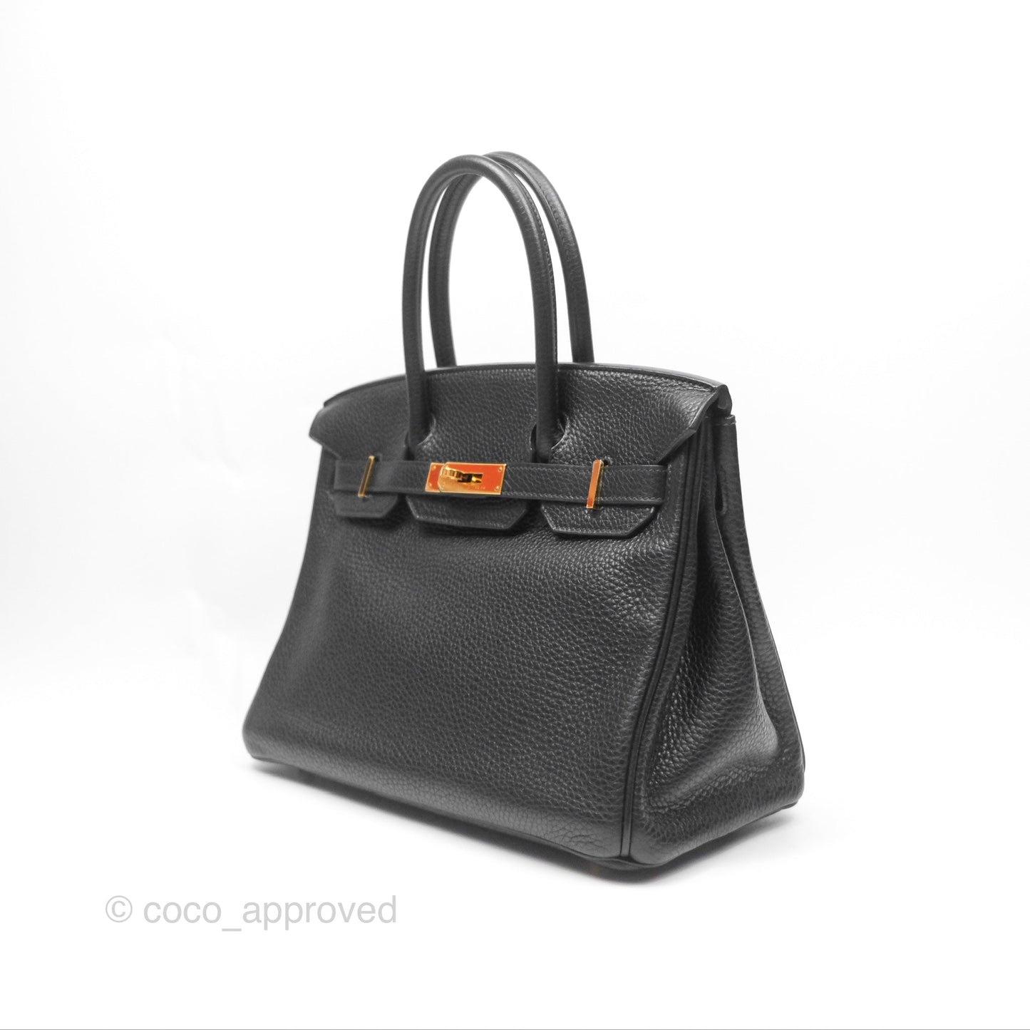 Hermès Birkin 30 Retourne Black Noir 89 Clemence Gold Hardware