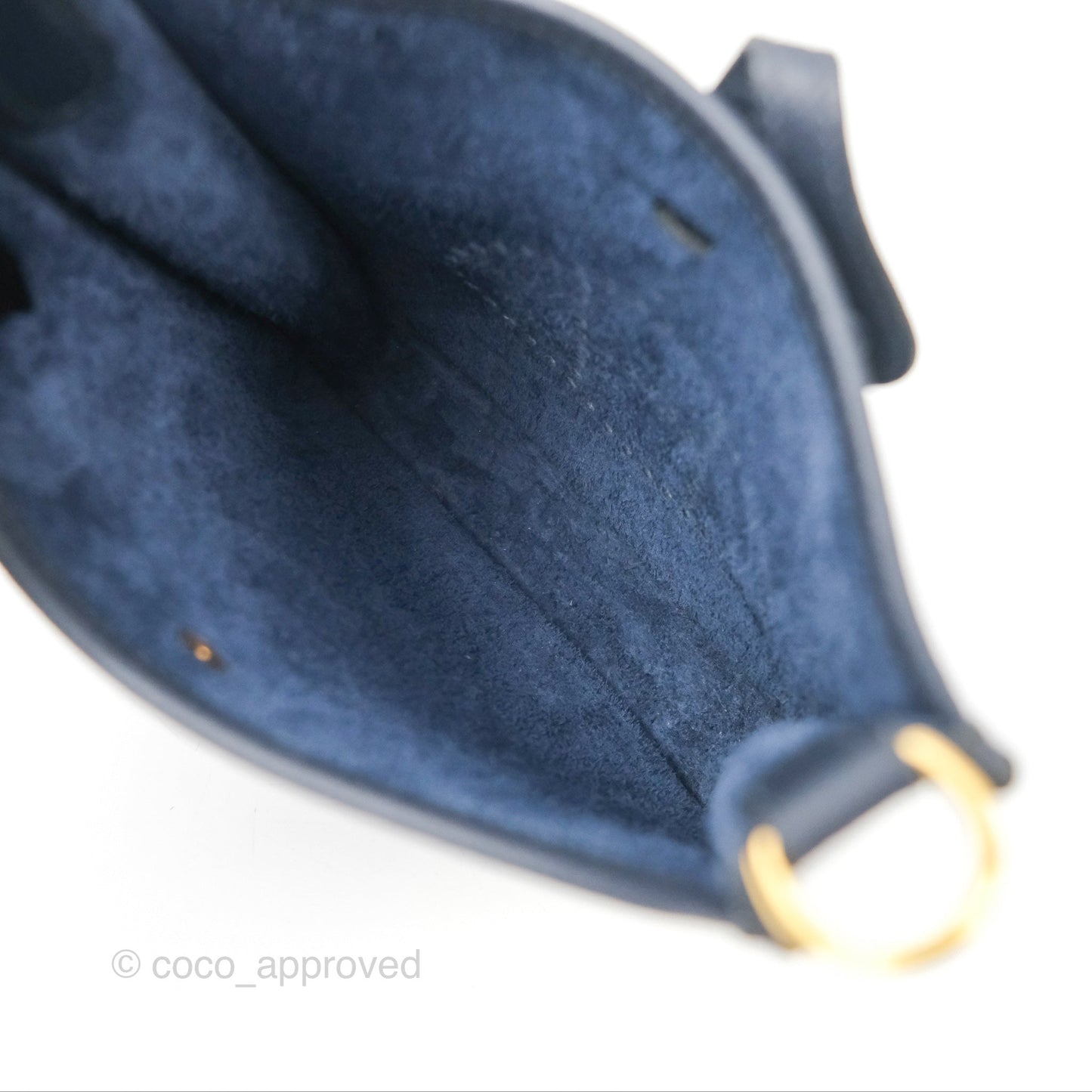 Hermès Mini Evelyne 16 Bleu Nuit 2Z/ Bleu Indigo 76 Clemence Gold Hardware
