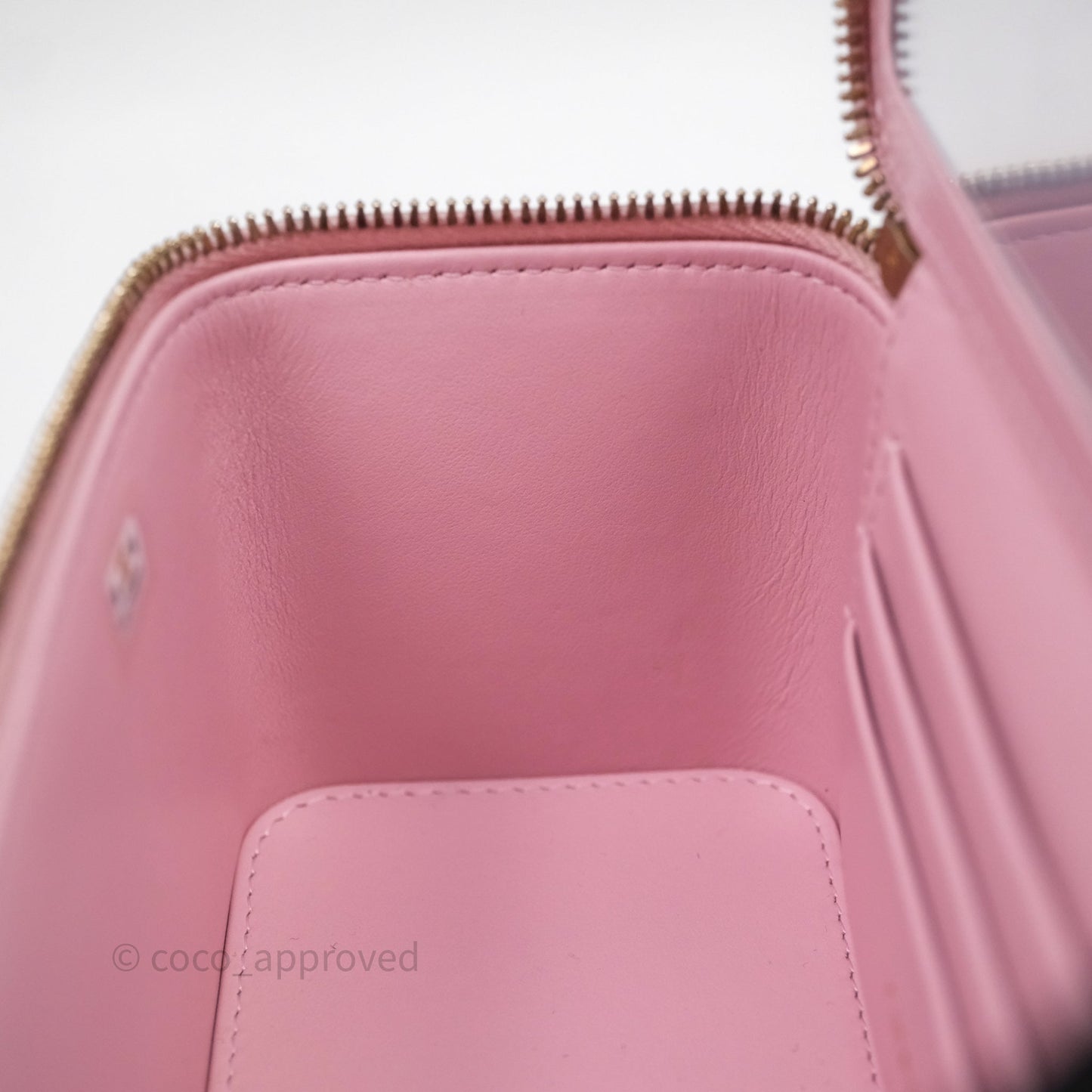 Chanel Vanity with Multicolor Resin Chain Pink Lambskin Aged Gold Hardware